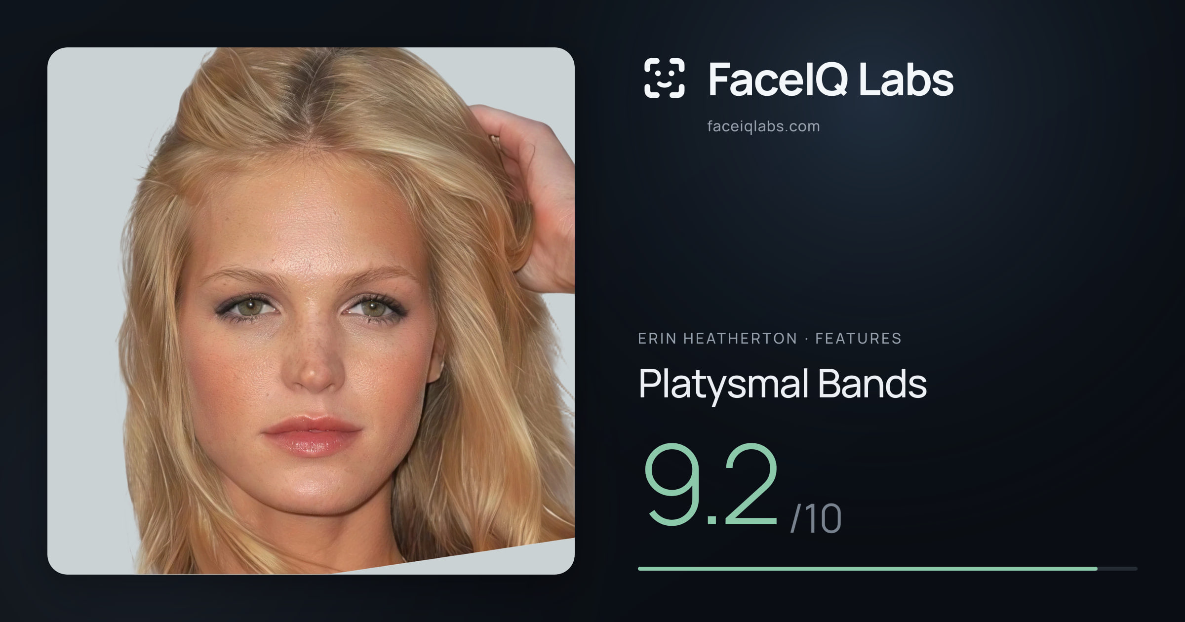 Erin Heatherton Platysmal Bands: 9.2/10, drawn on the photo