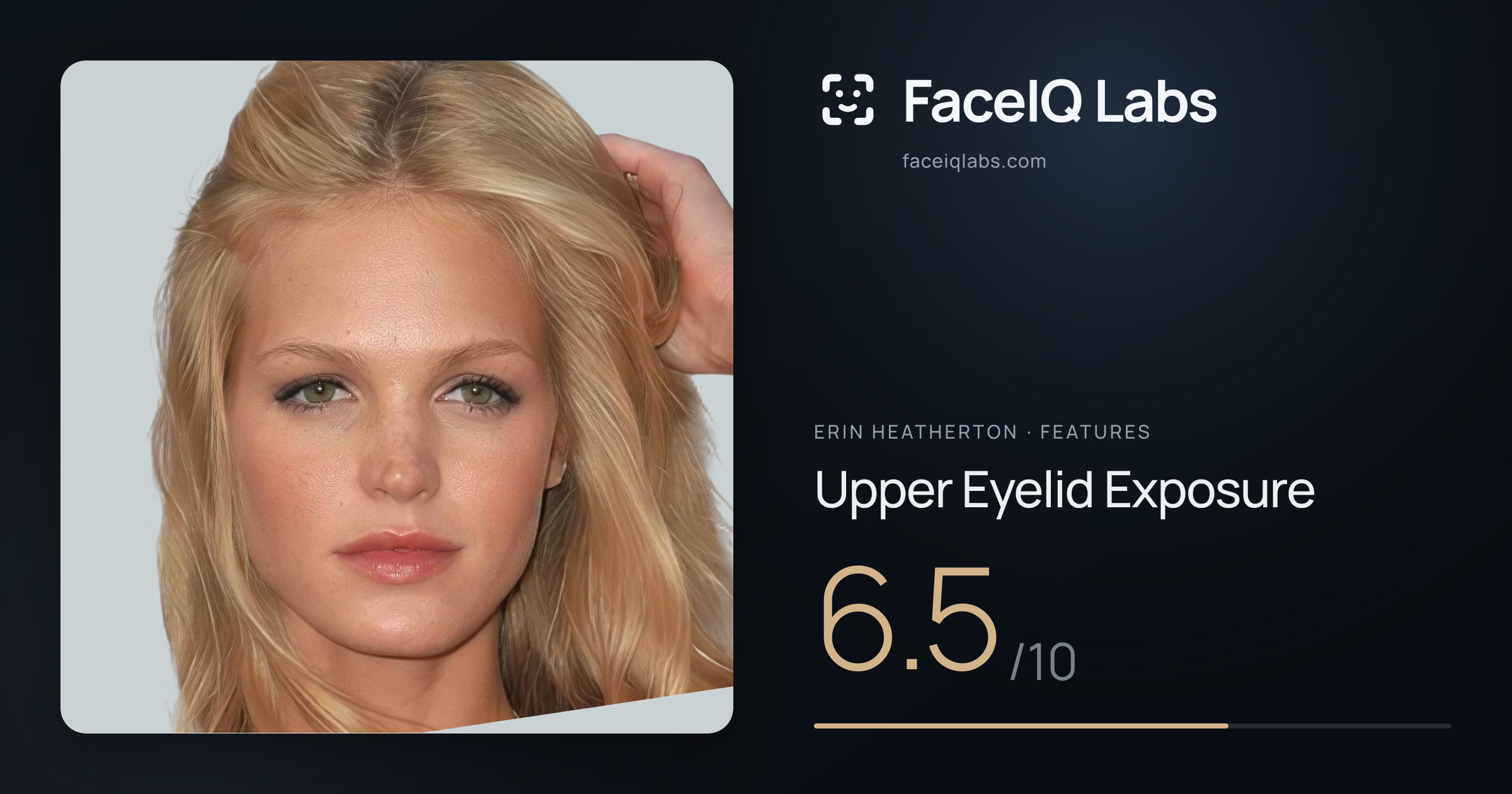 Erin Heatherton Upper Eyelid Exposure: 6.5/10, drawn on the photo