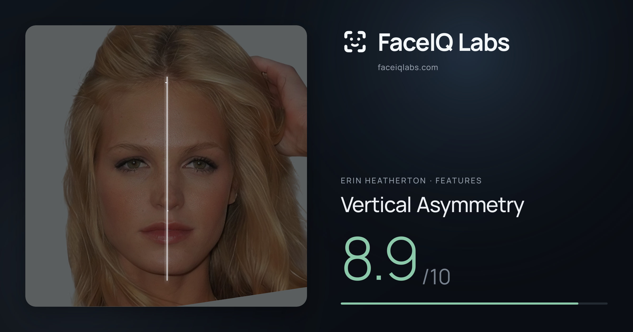 Erin Heatherton Vertical Asymmetry: 8.9/10, drawn on the photo