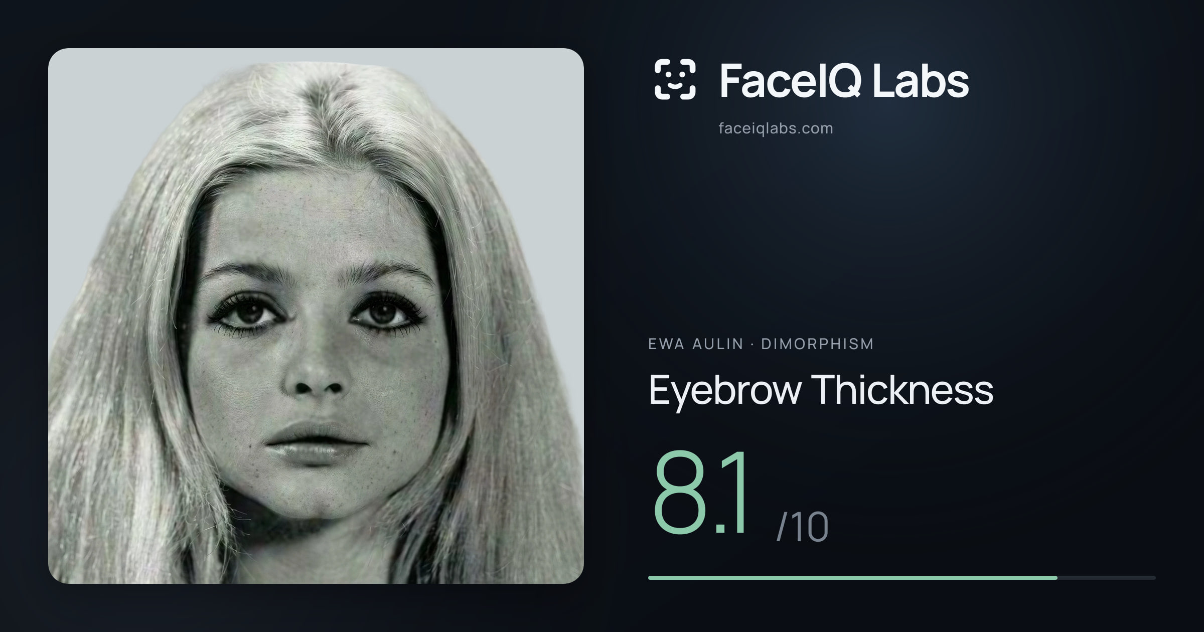 Ewa Aulin Eyebrow Thickness: 8.1/10, drawn on the photo
