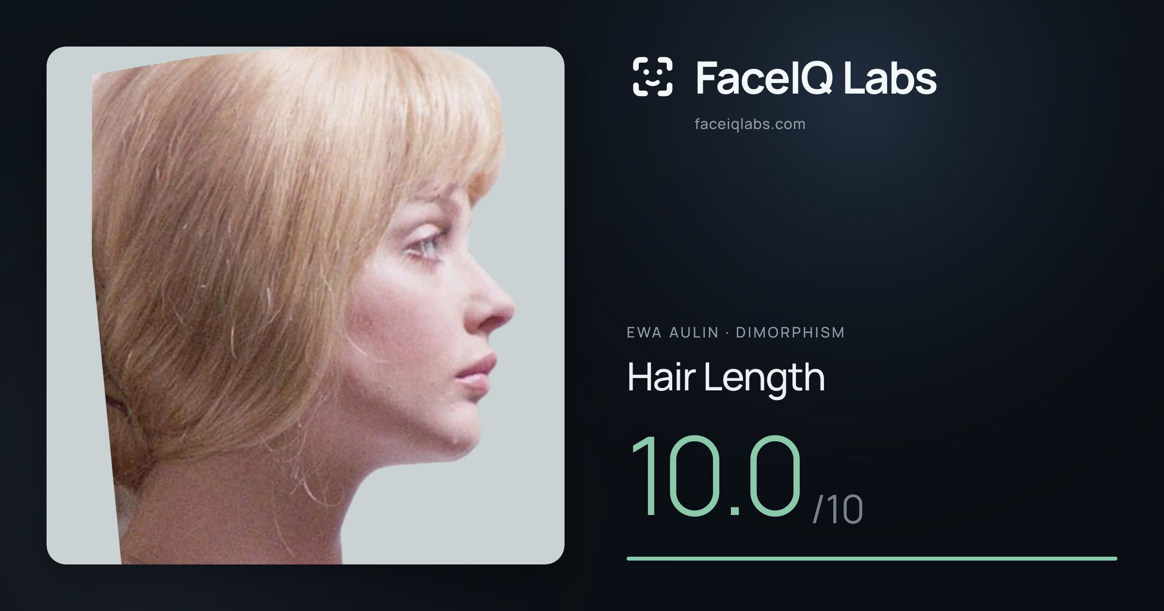 Ewa Aulin Hair Length: 10.0/10, drawn on the photo