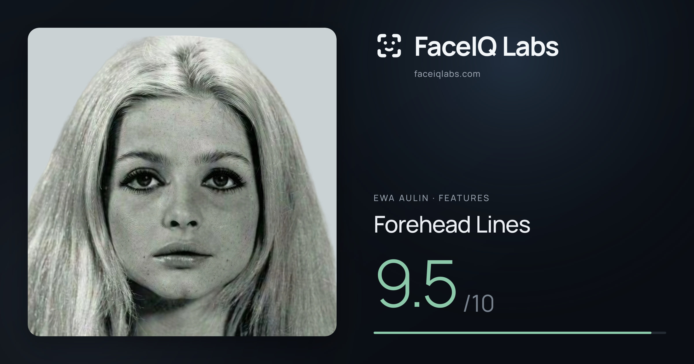 Ewa Aulin Forehead Lines: 9.5/10, drawn on the photo