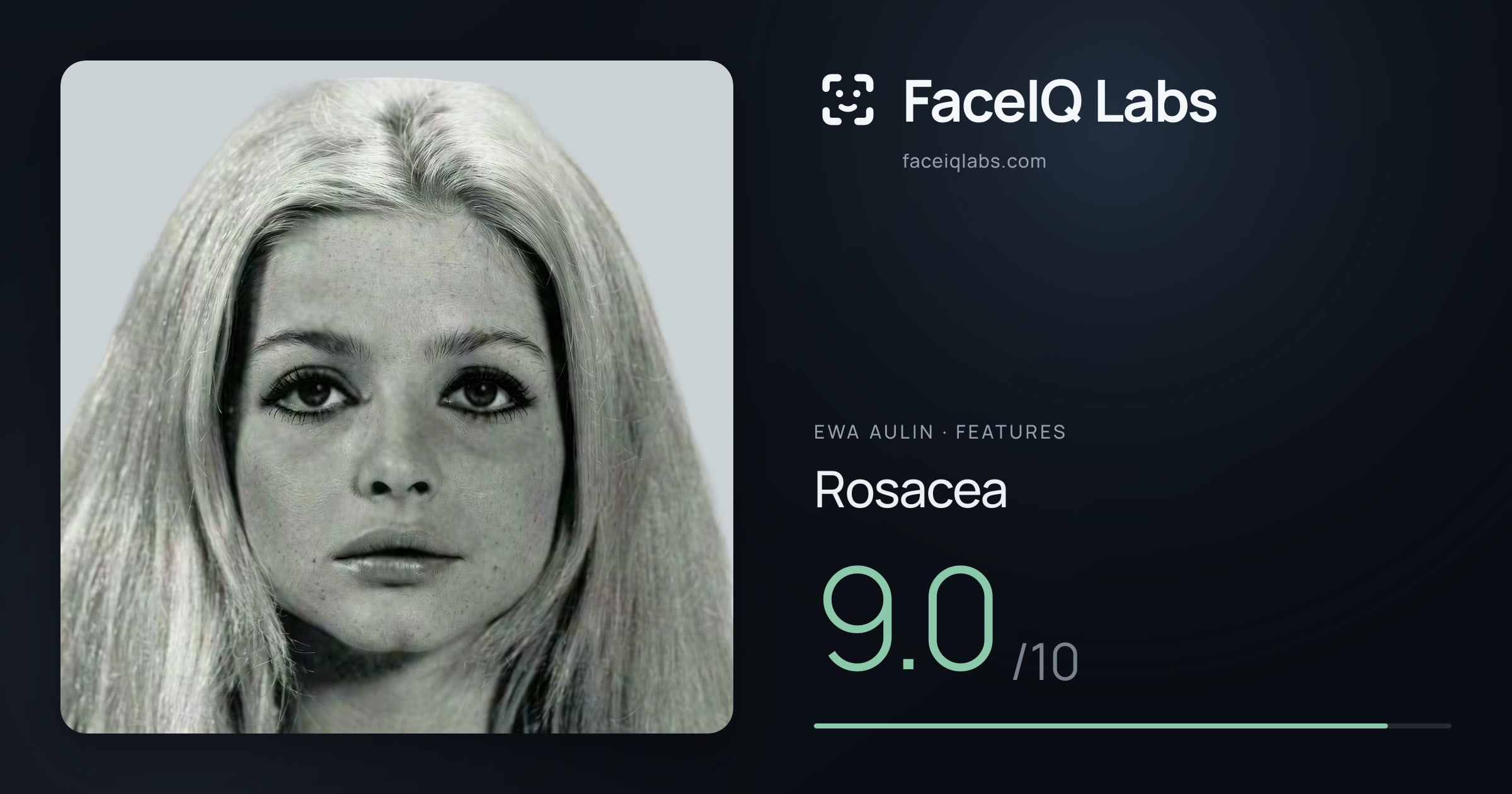 Ewa Aulin Rosacea: 9.0/10, drawn on the photo
