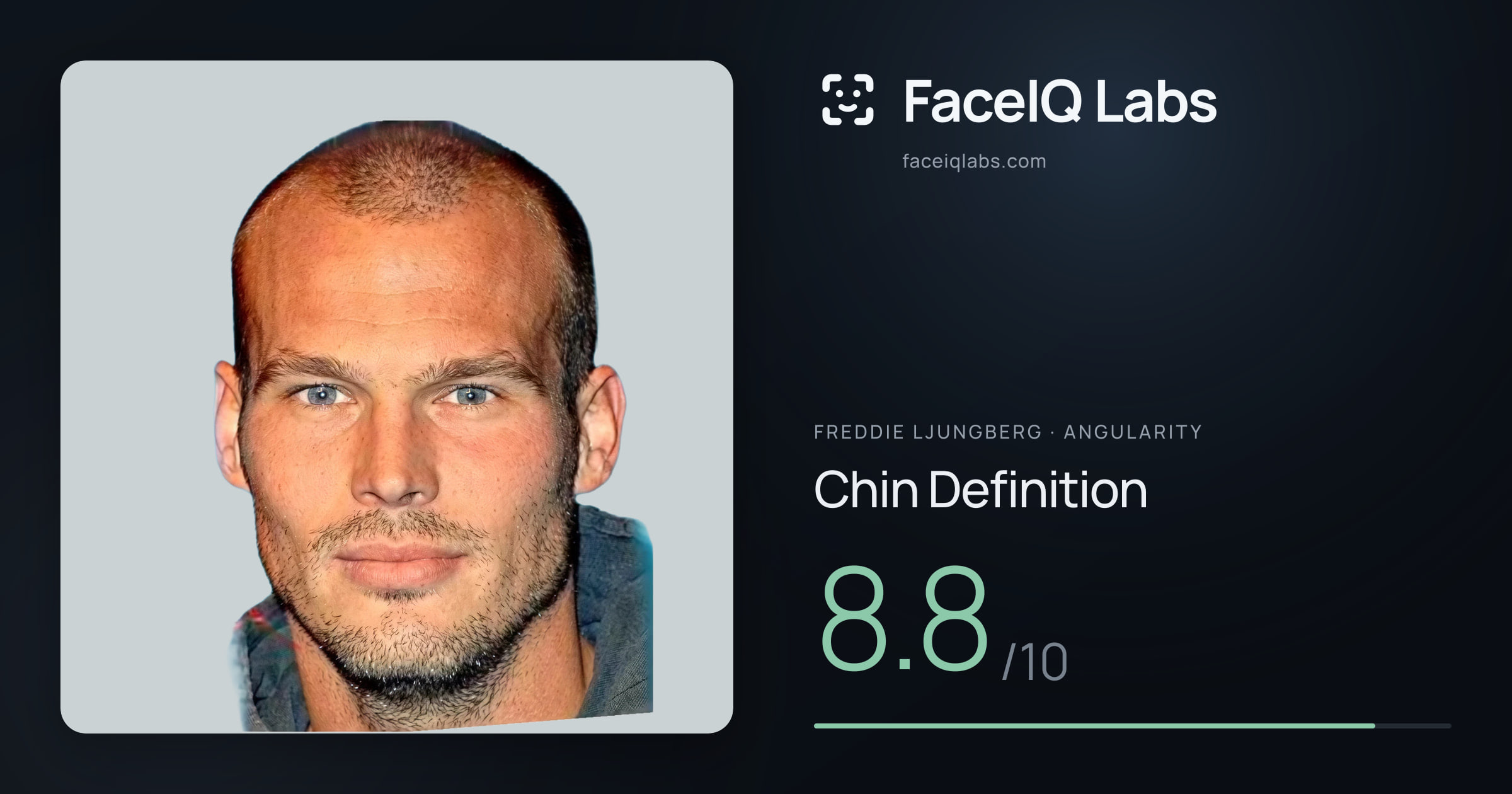 Freddie Ljungberg Chin Definition: 8.8/10, drawn on the photo