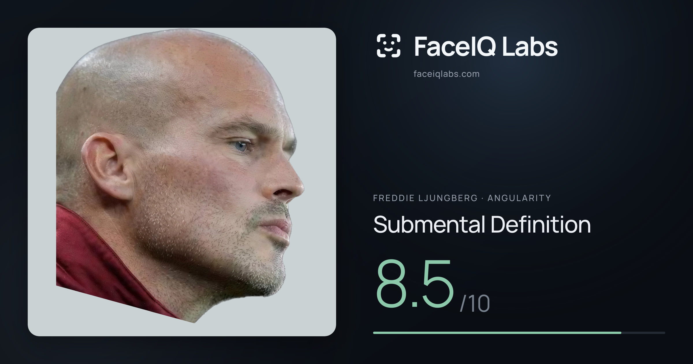 Freddie Ljungberg Submental Definition: 8.5/10, drawn on the photo