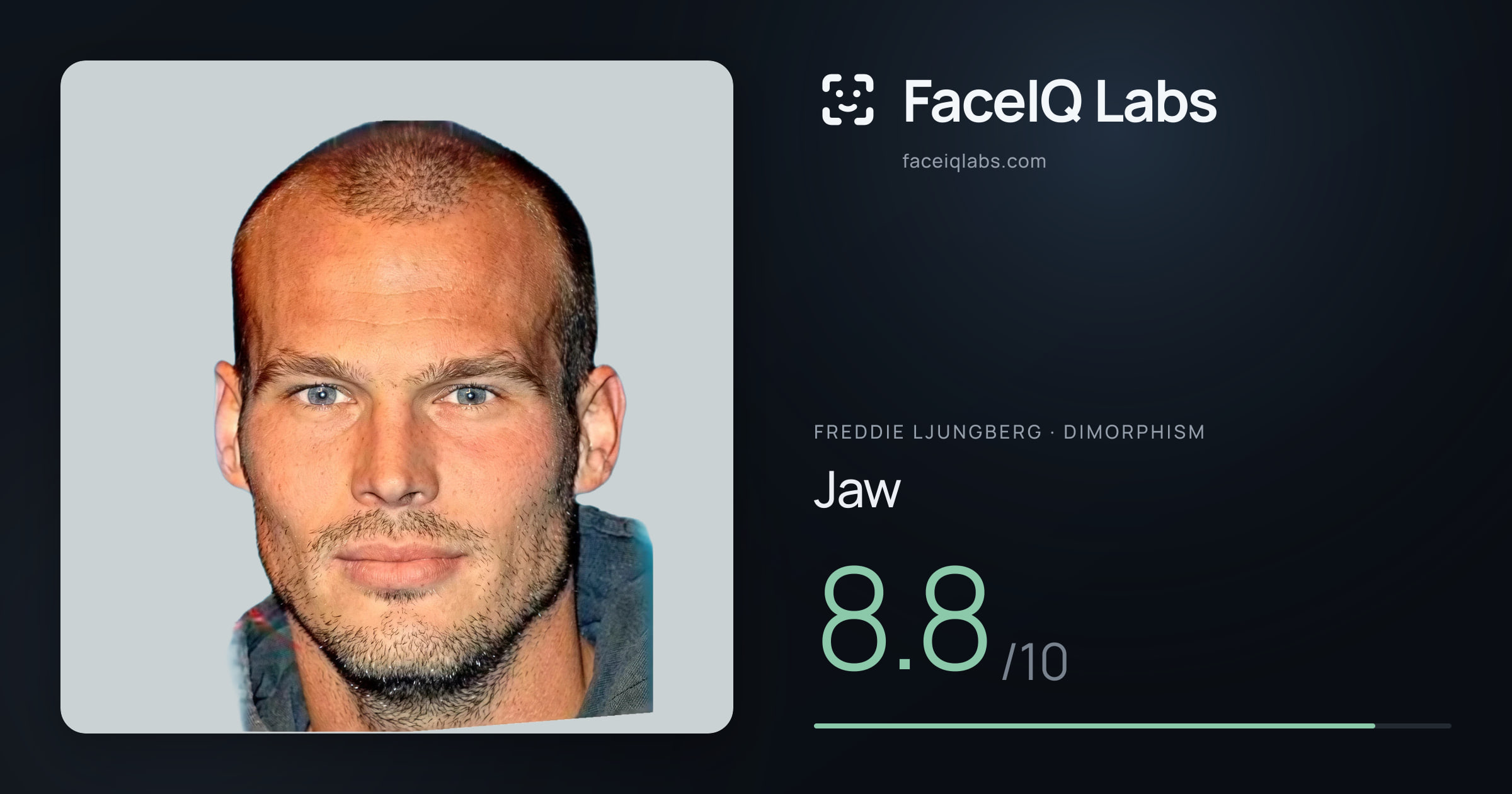 Freddie Ljungberg Jaw: 8.8/10, drawn on the photo