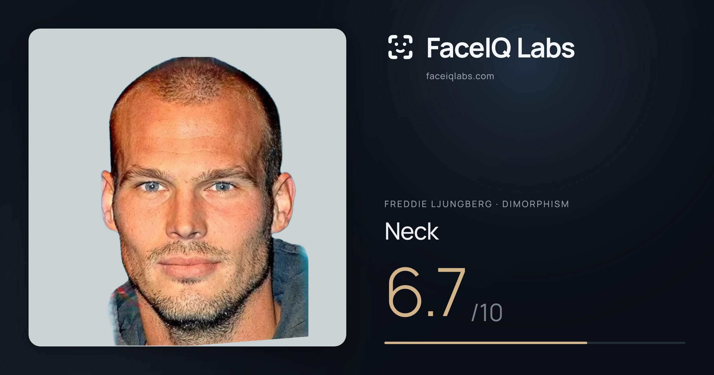Freddie Ljungberg Neck: 6.7/10, drawn on the photo