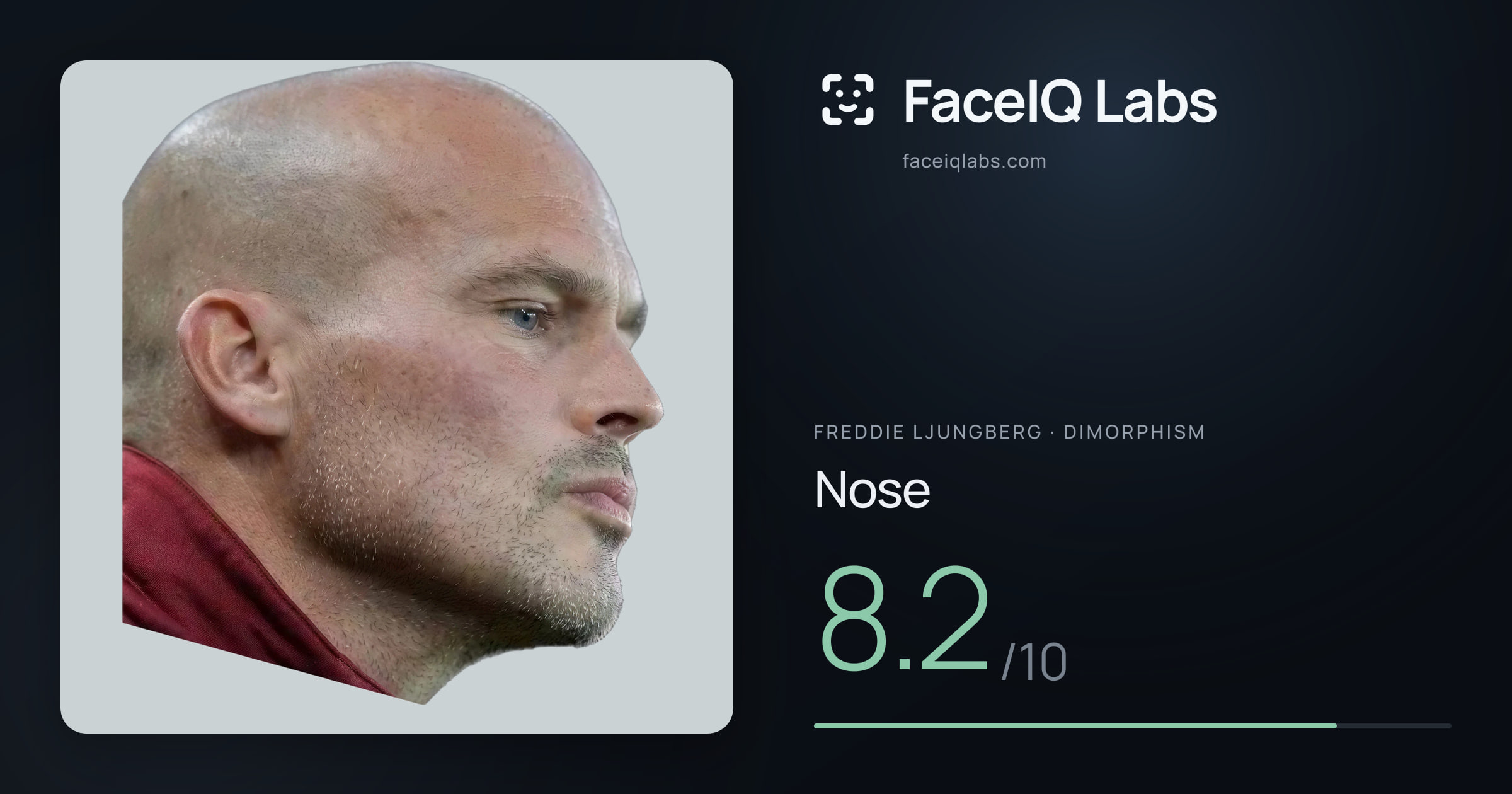 Freddie Ljungberg Nose: 8.2/10, drawn on the photo