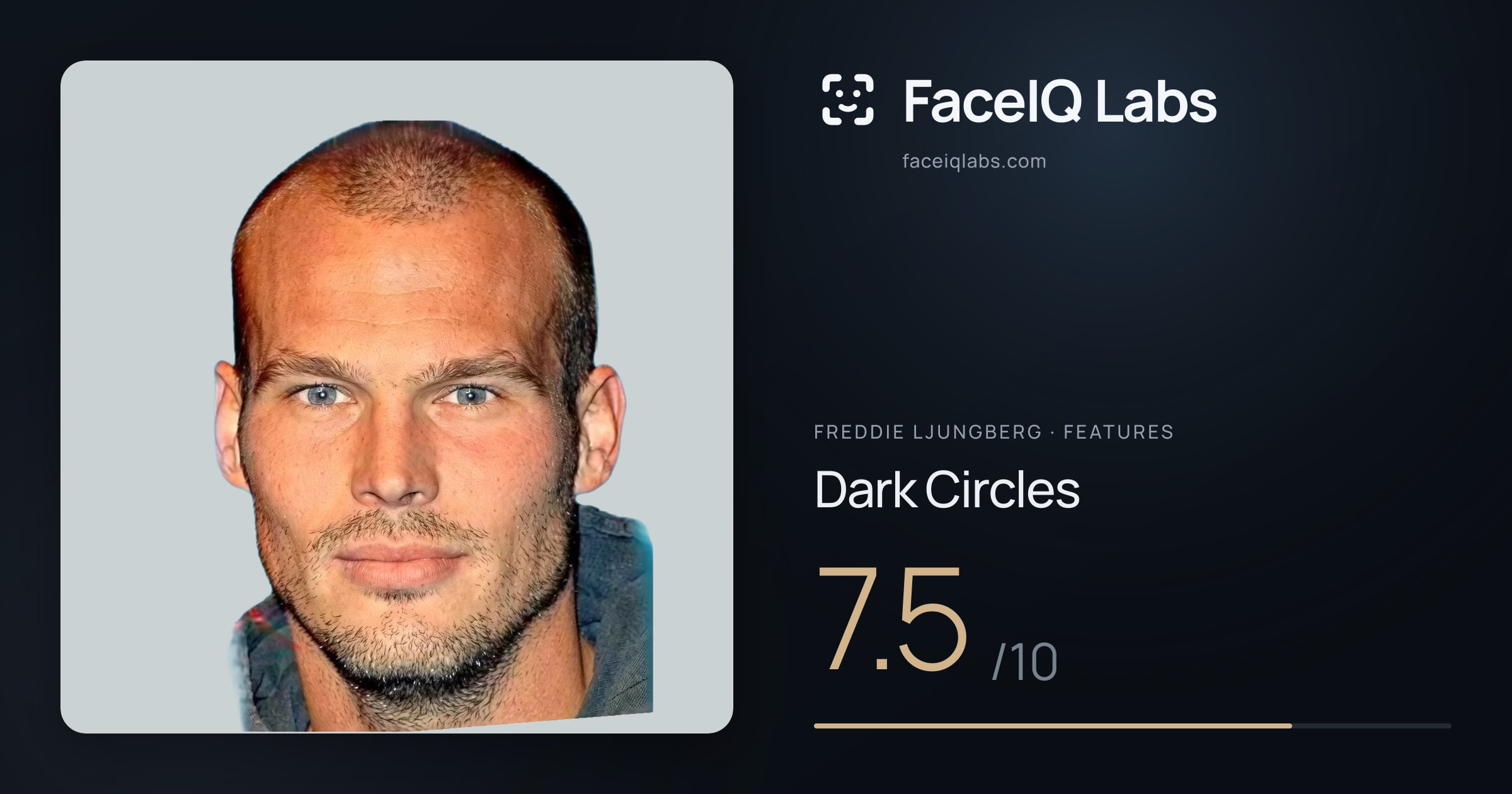 Freddie Ljungberg Dark Circles: 7.5/10, drawn on the photo