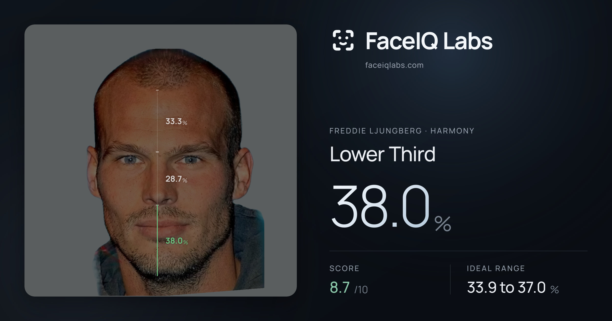 Freddie Ljungberg Lower Third: 38.0%, drawn on the photo