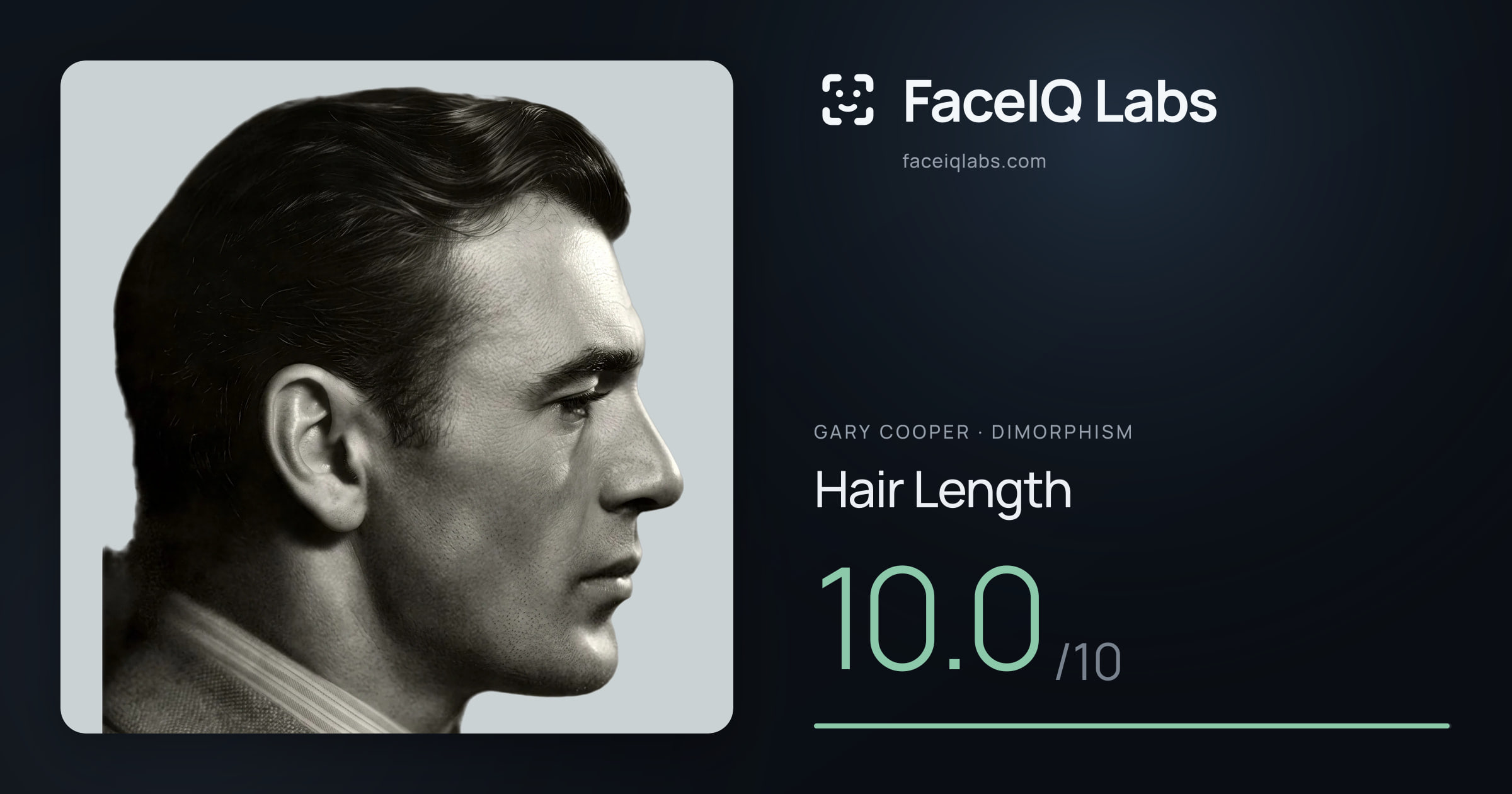 Gary Cooper Hair Length: 10.0/10, drawn on the photo