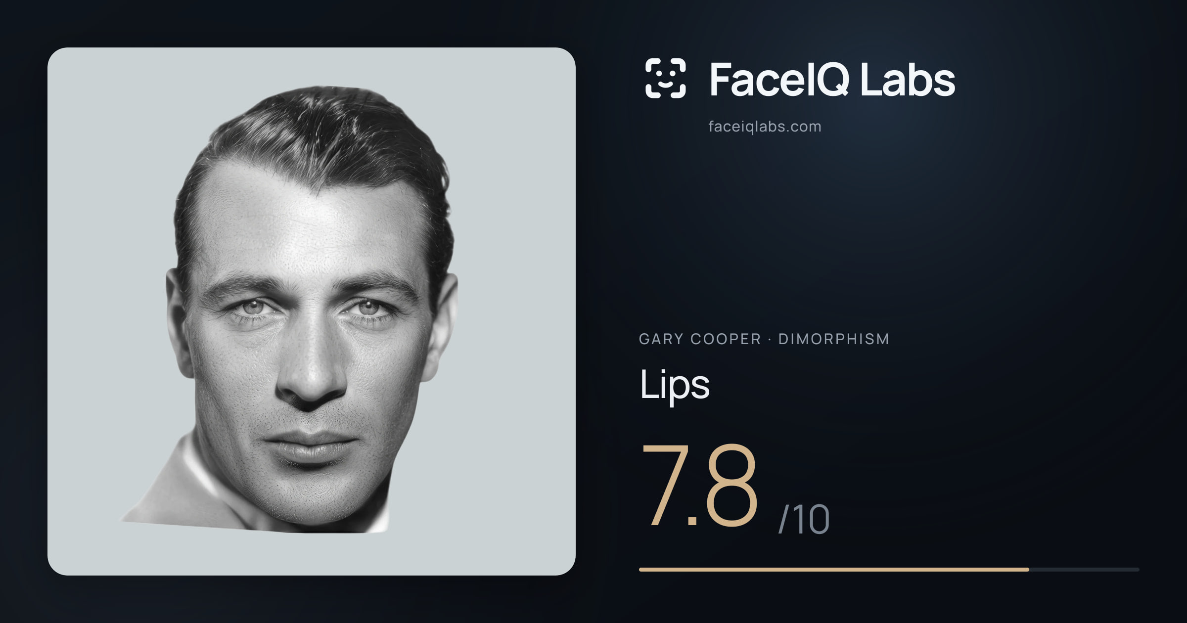 Gary Cooper Lips: 7.8/10, drawn on the photo