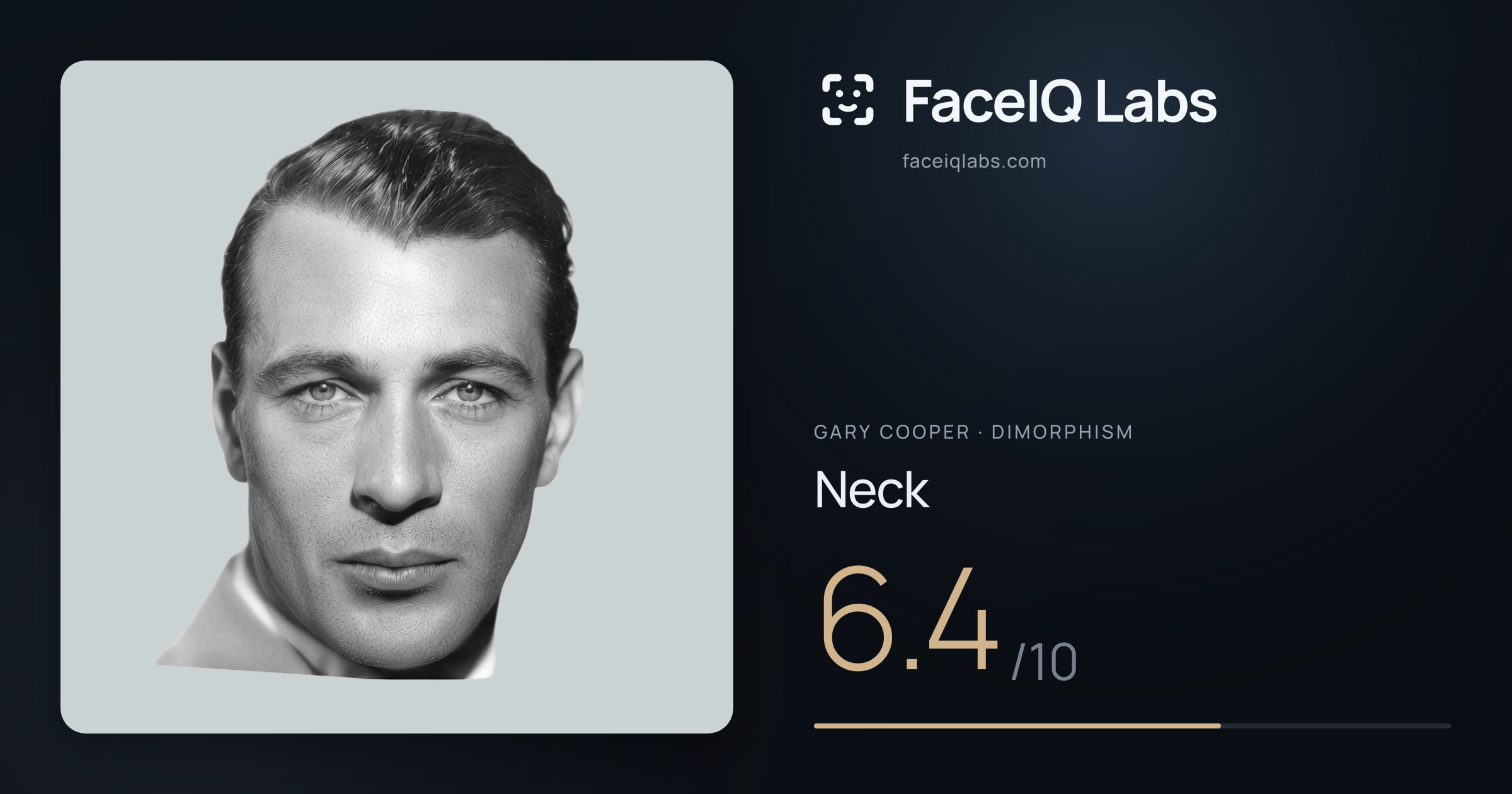 Gary Cooper Neck: 6.4/10, drawn on the photo