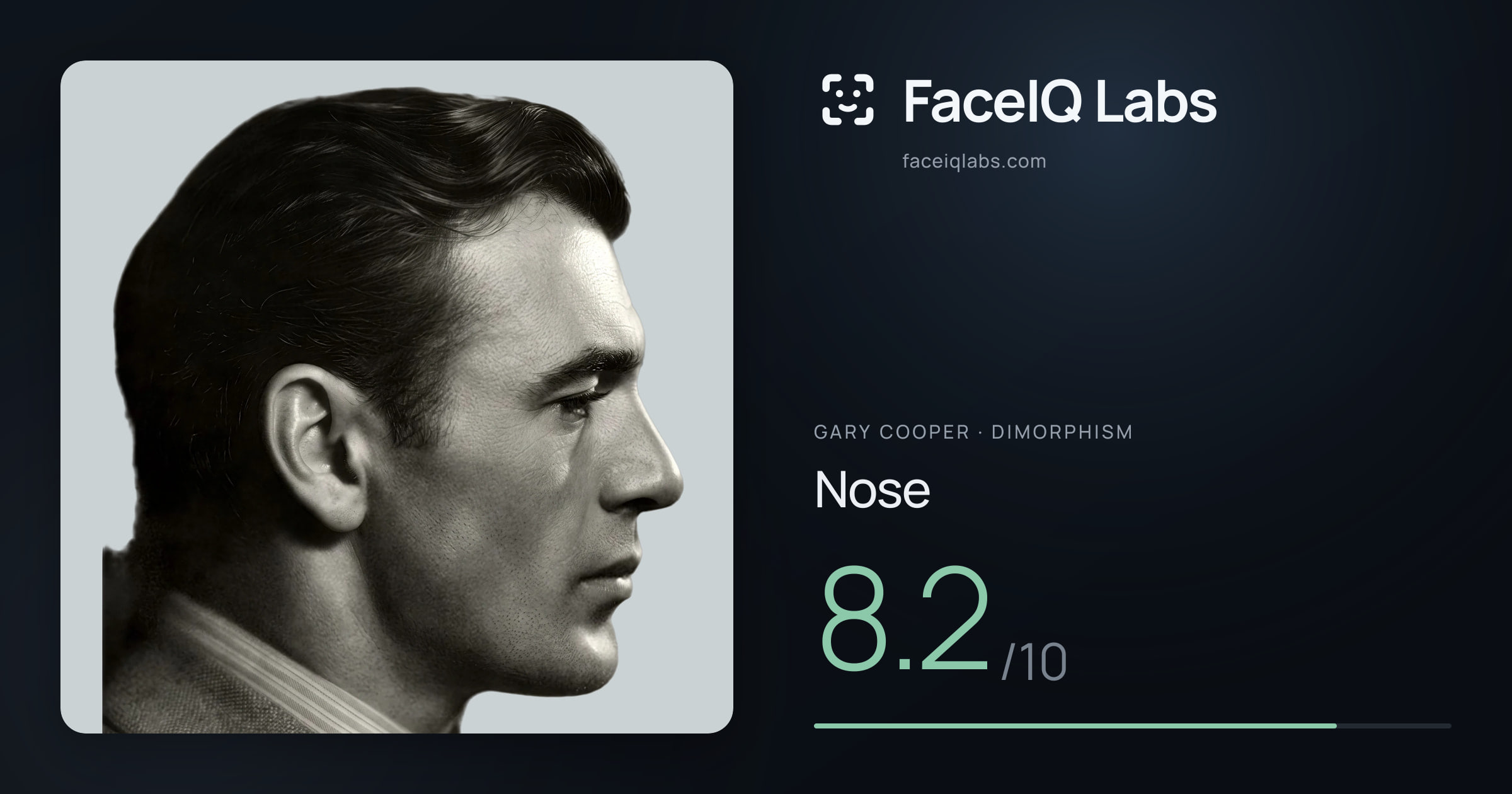 Gary Cooper Nose: 8.2/10, drawn on the photo