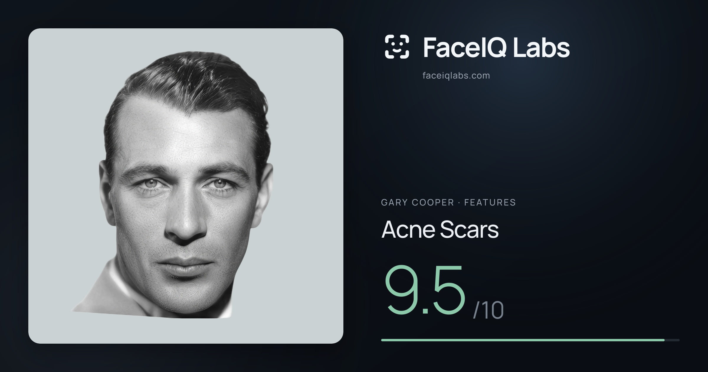 Gary Cooper Acne Scars: 9.5/10, drawn on the photo