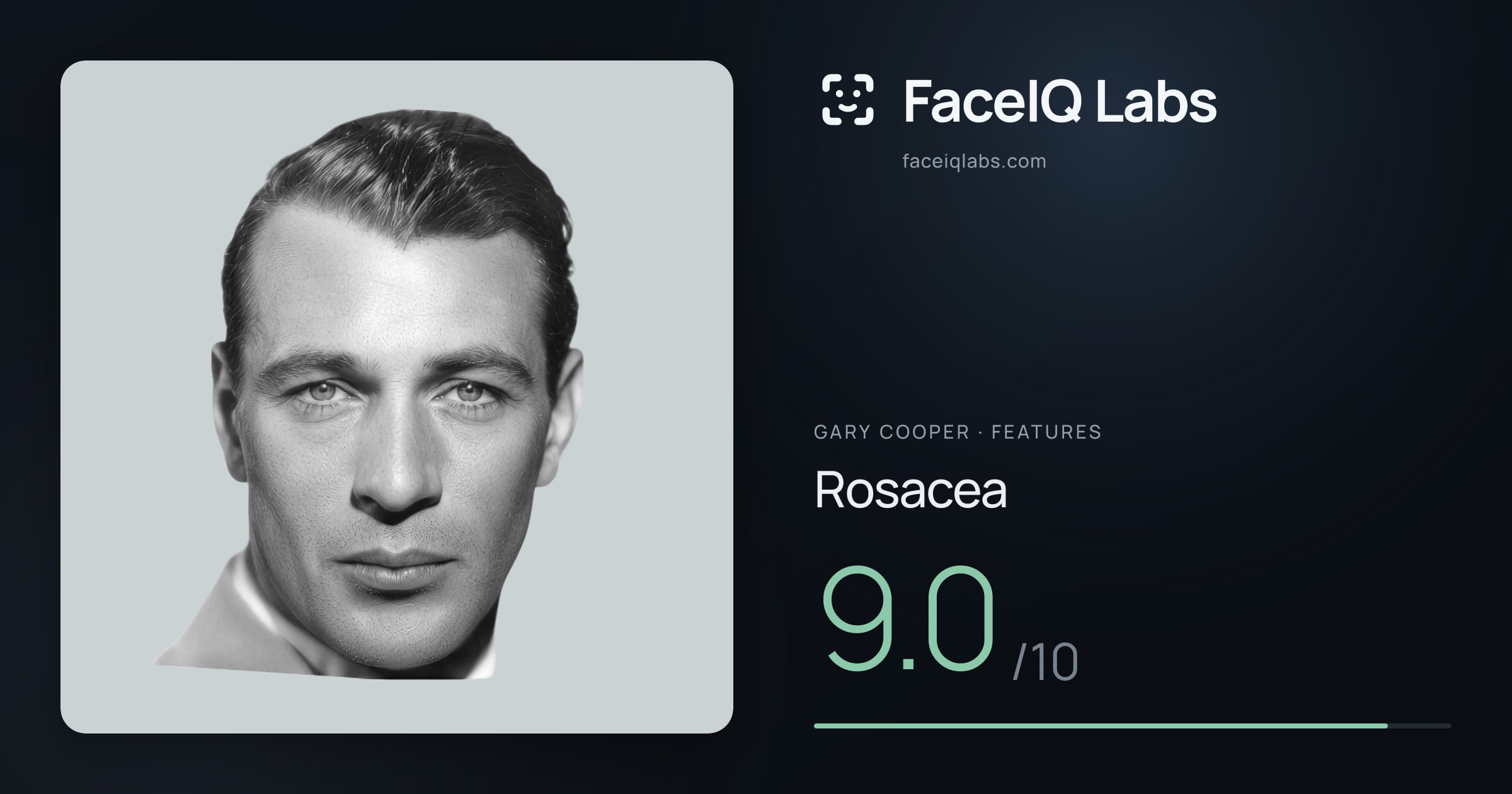 Gary Cooper Rosacea: 9.0/10, drawn on the photo