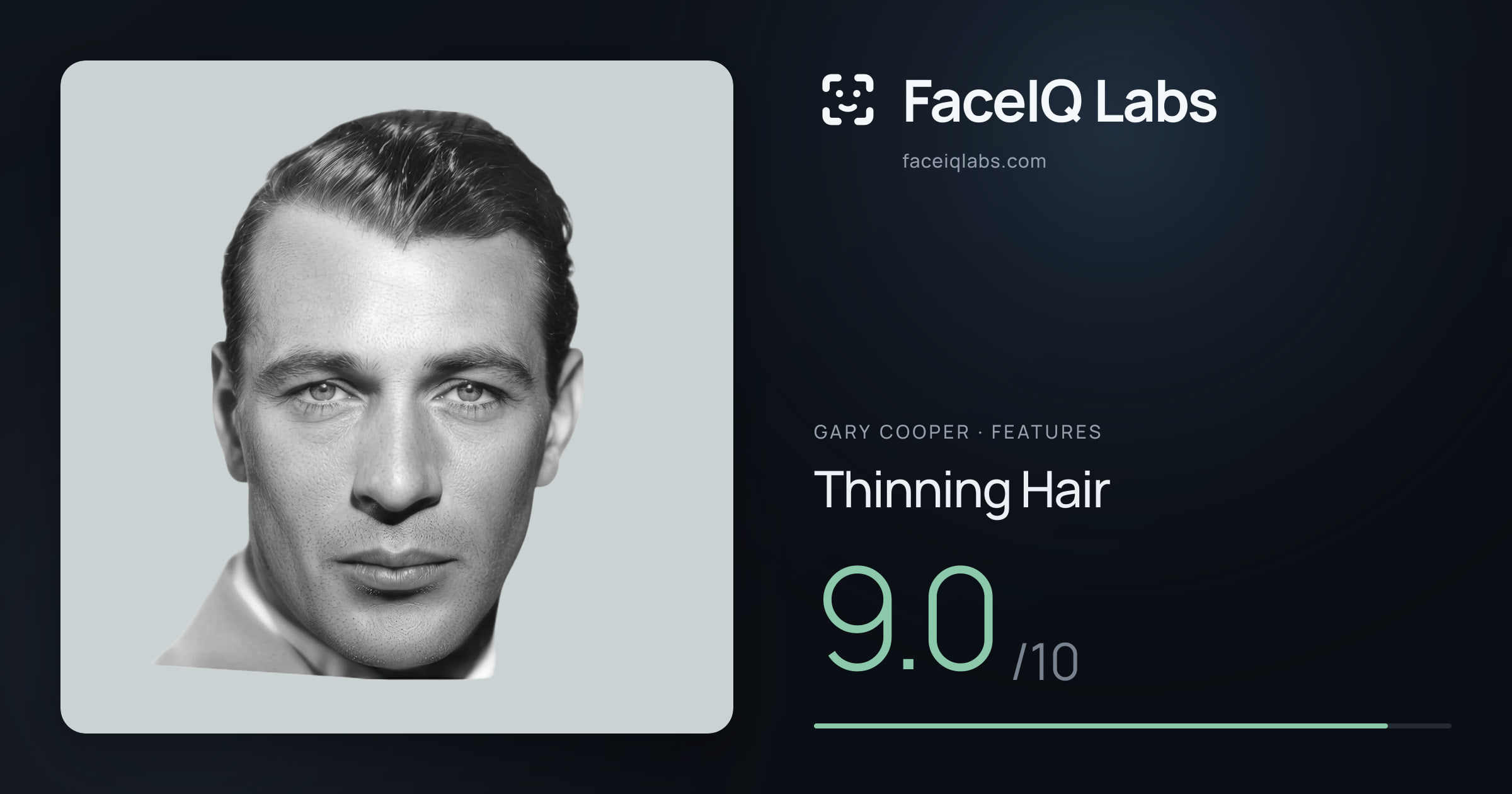 Gary Cooper Thinning Hair: 9.0/10, drawn on the photo