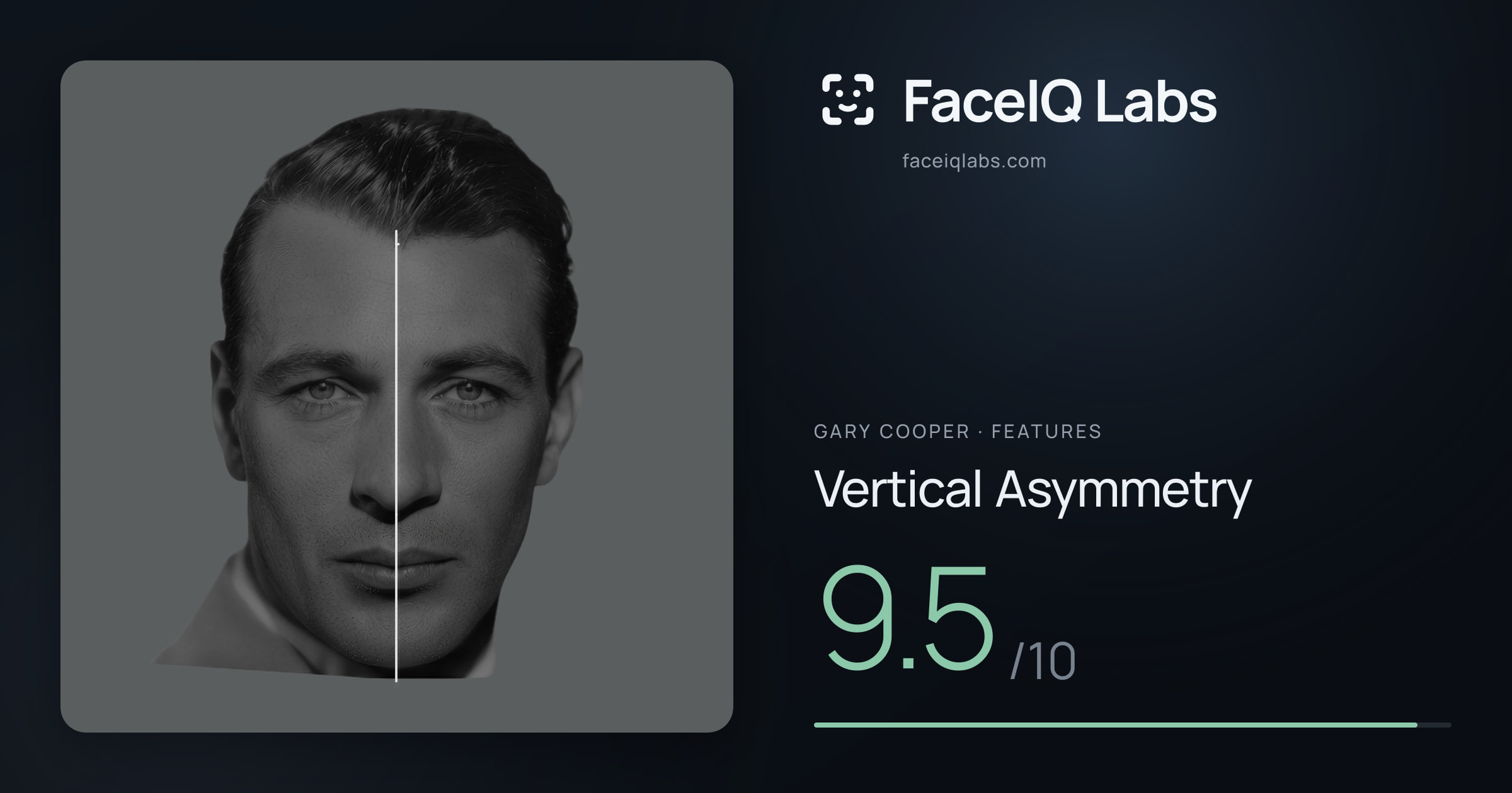 Gary Cooper Vertical Asymmetry: 9.5/10, drawn on the photo