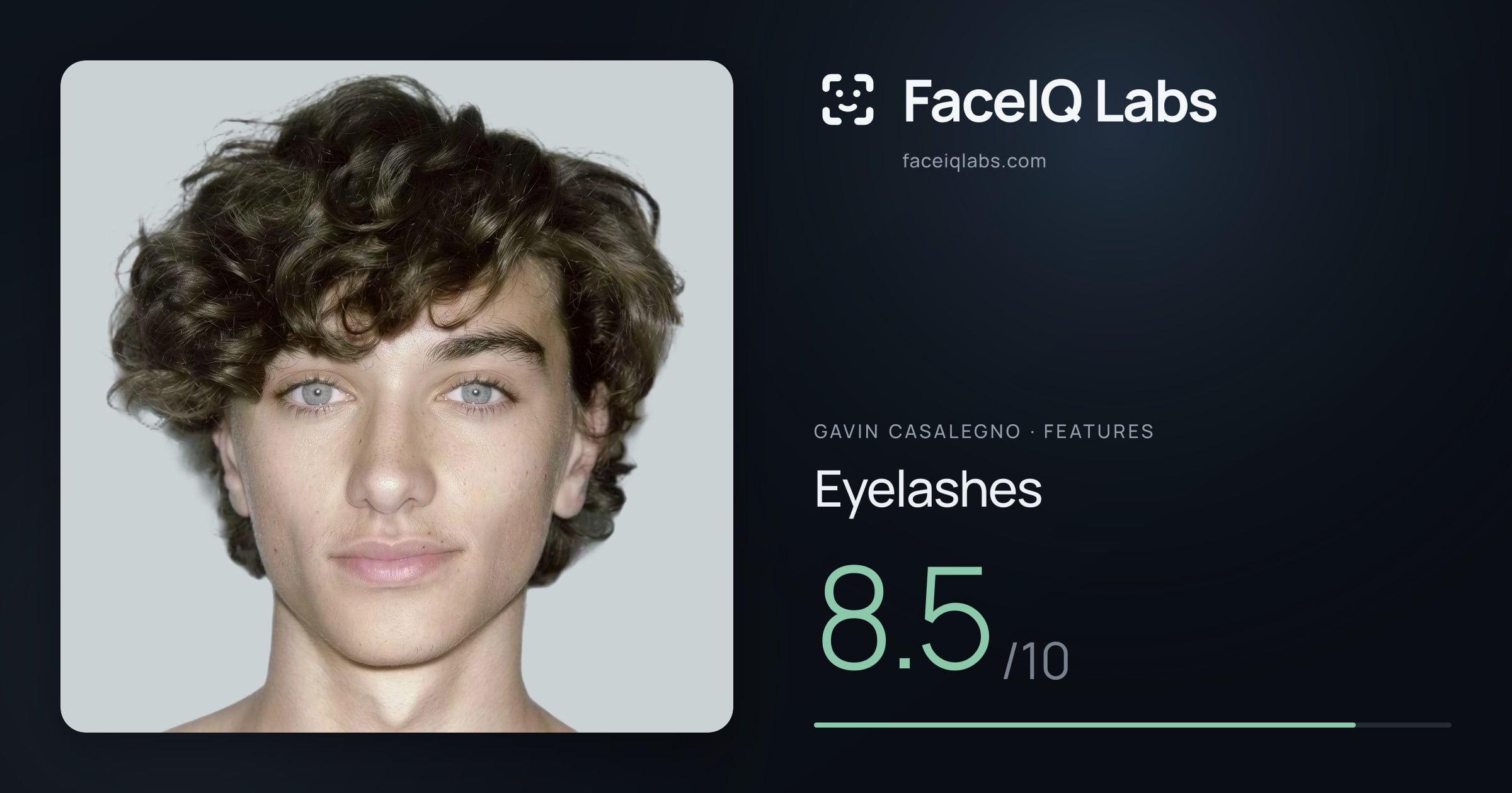 Gavin Casalegno Eyelashes: 8.5/10, drawn on the photo