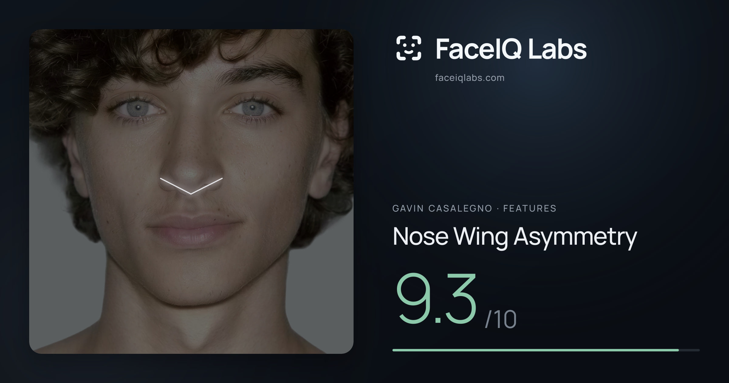 Gavin Casalegno Nose Wing Asymmetry: 9.3/10, drawn on the photo