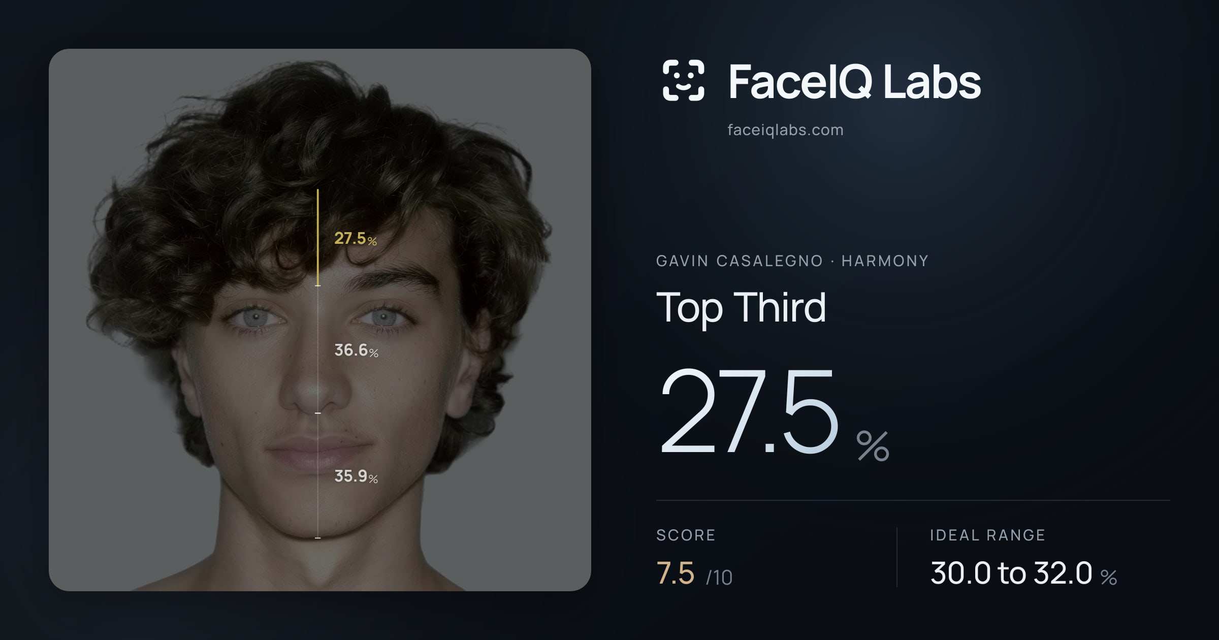 Gavin Casalegno Top Third: 27.5%, drawn on the photo