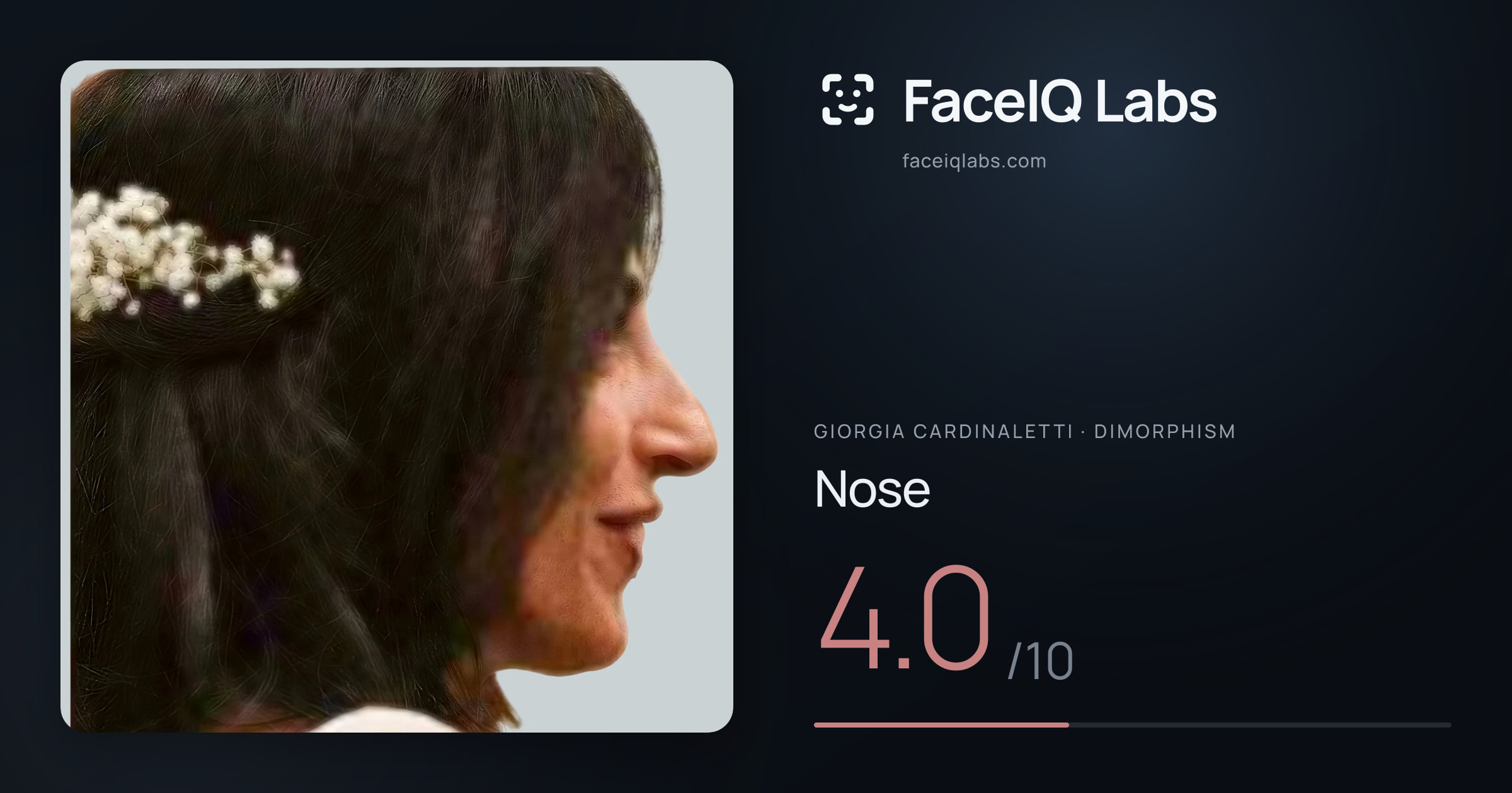 Giorgia Cardinaletti Nose: 4.0/10, drawn on the photo