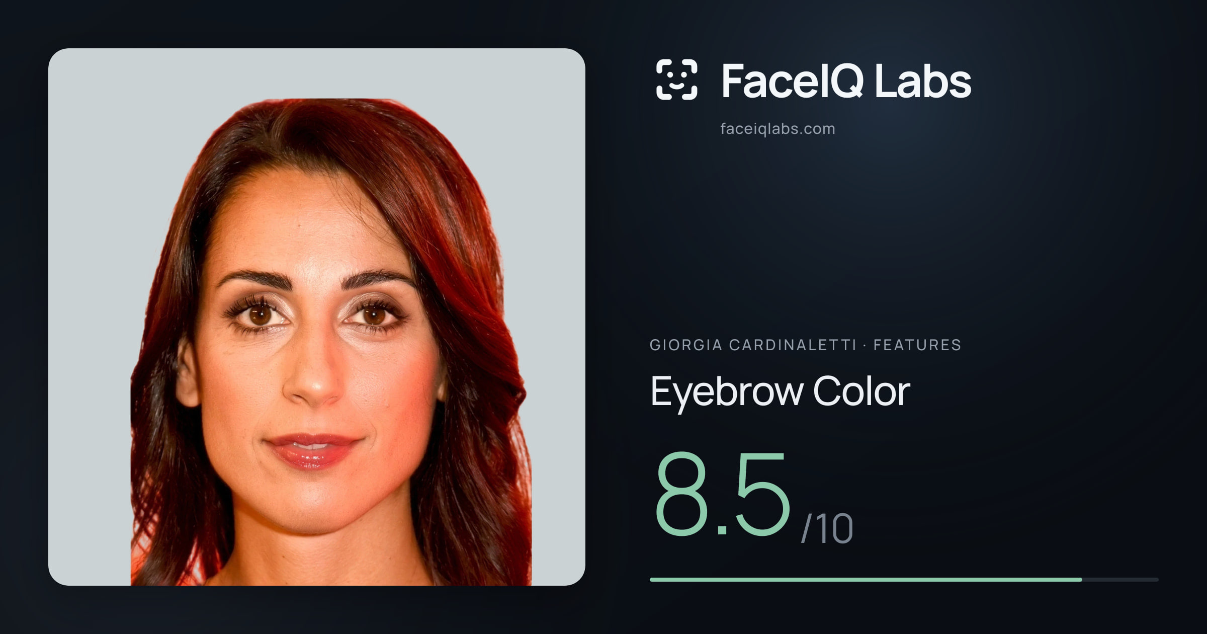 Giorgia Cardinaletti Eyebrow Color: 8.5/10, drawn on the photo