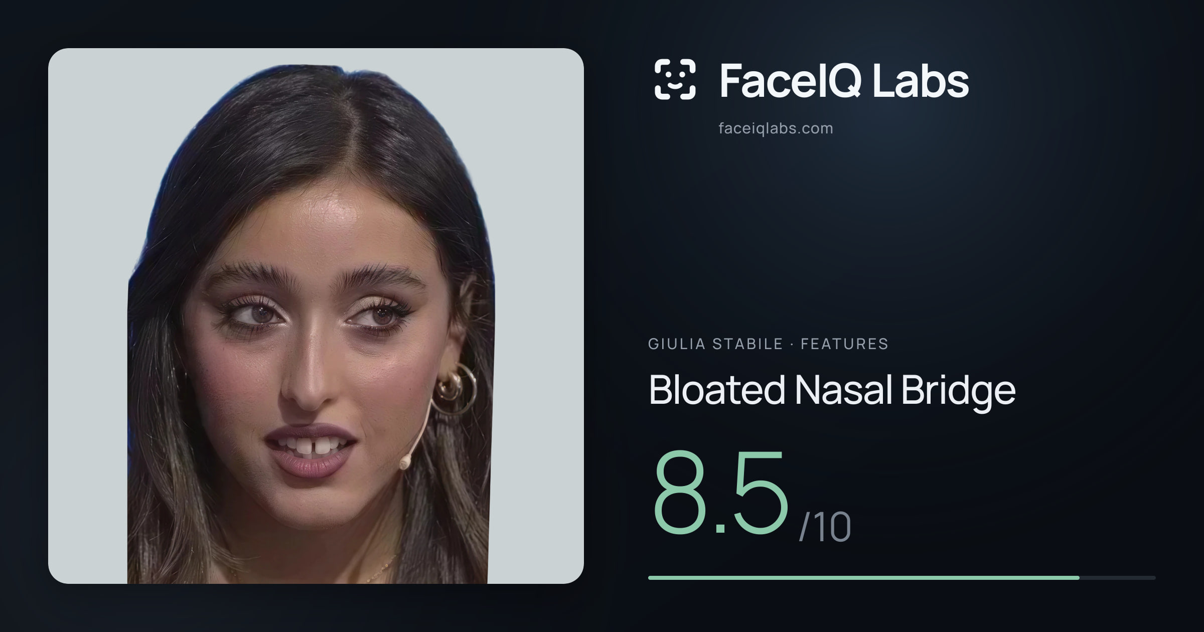 Giulia Stabile Bloated Nasal Bridge: 8.5/10, drawn on the photo