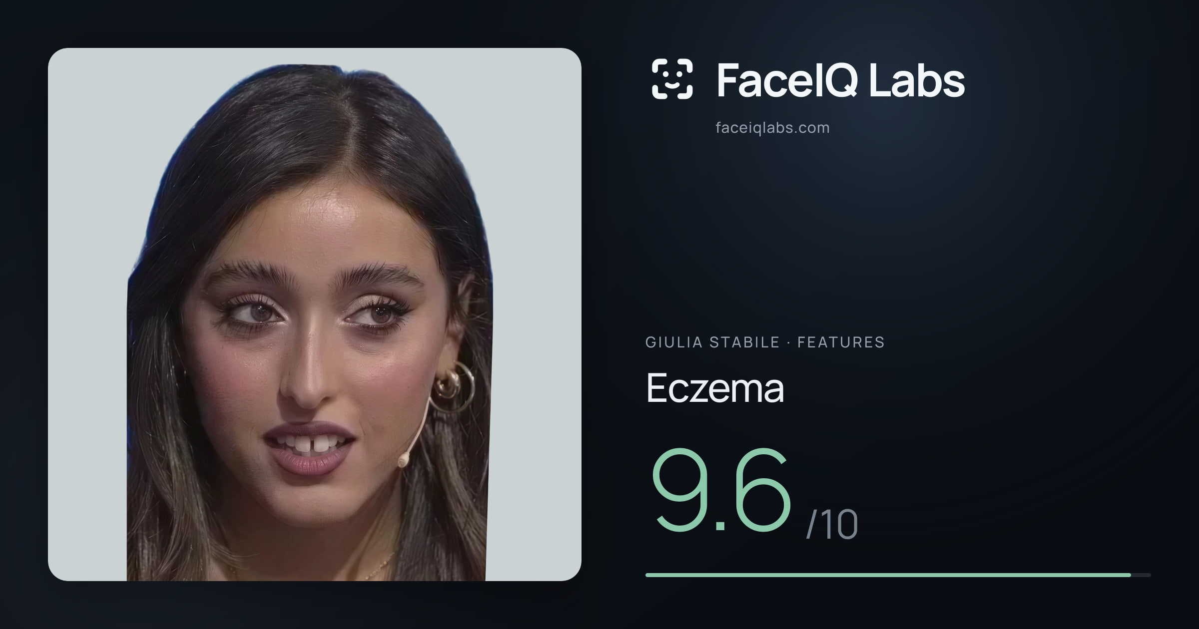 Giulia Stabile Eczema: 9.6/10, drawn on the photo