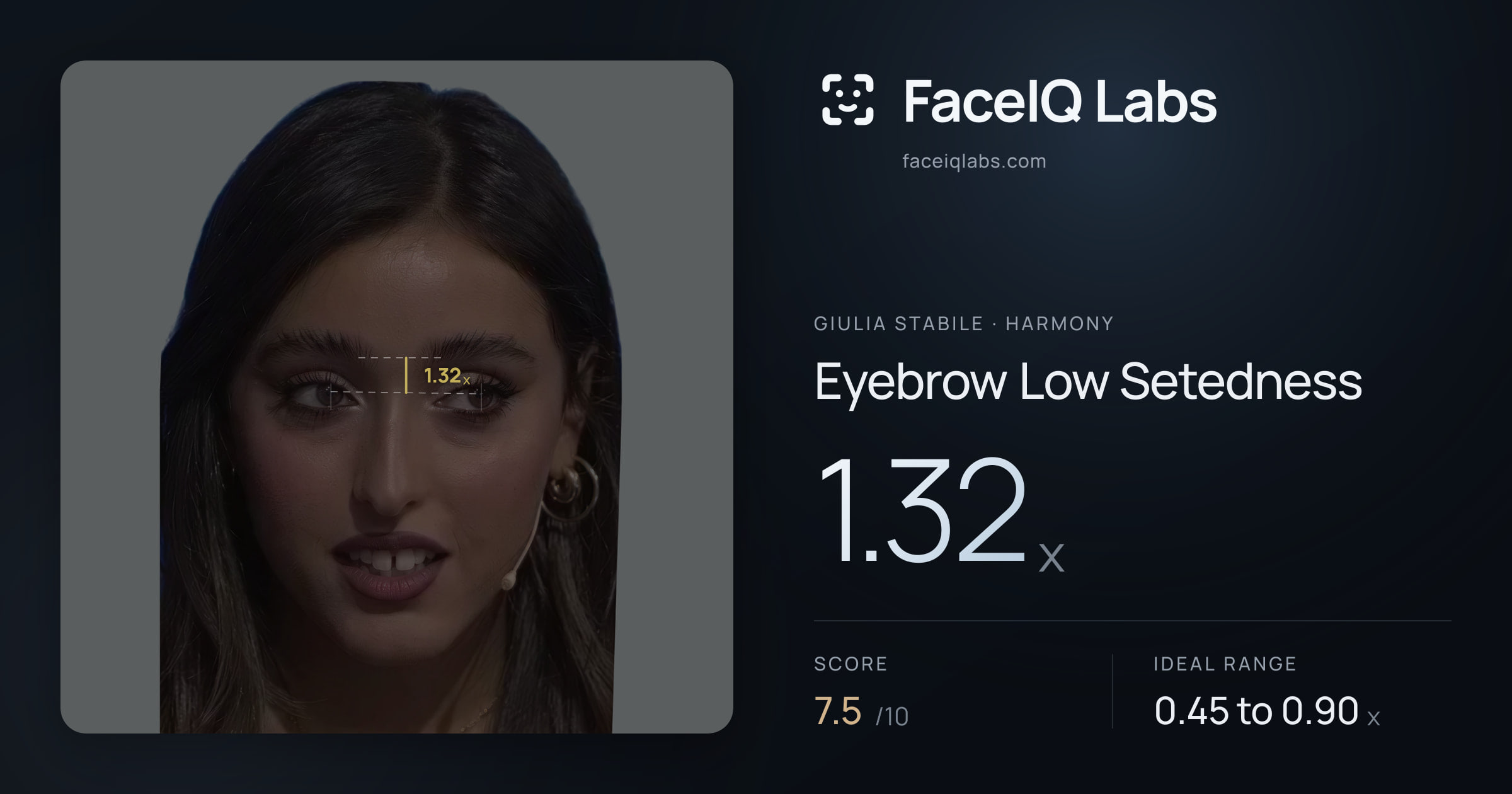 Giulia Stabile Eyebrow Low Setedness: 1.32x, drawn on the photo