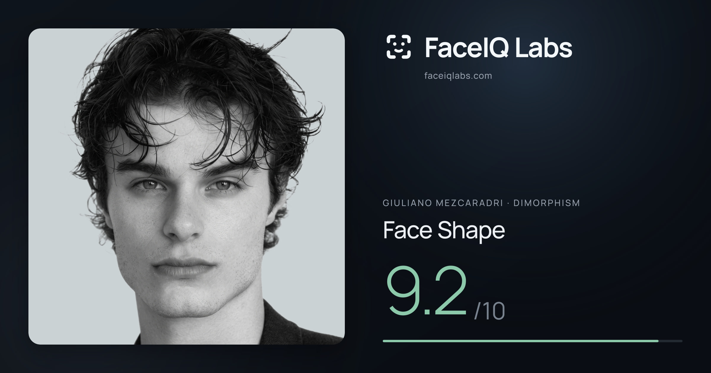 Giuliano Mezcaradri Face Shape: 10.0/10, drawn on the photo