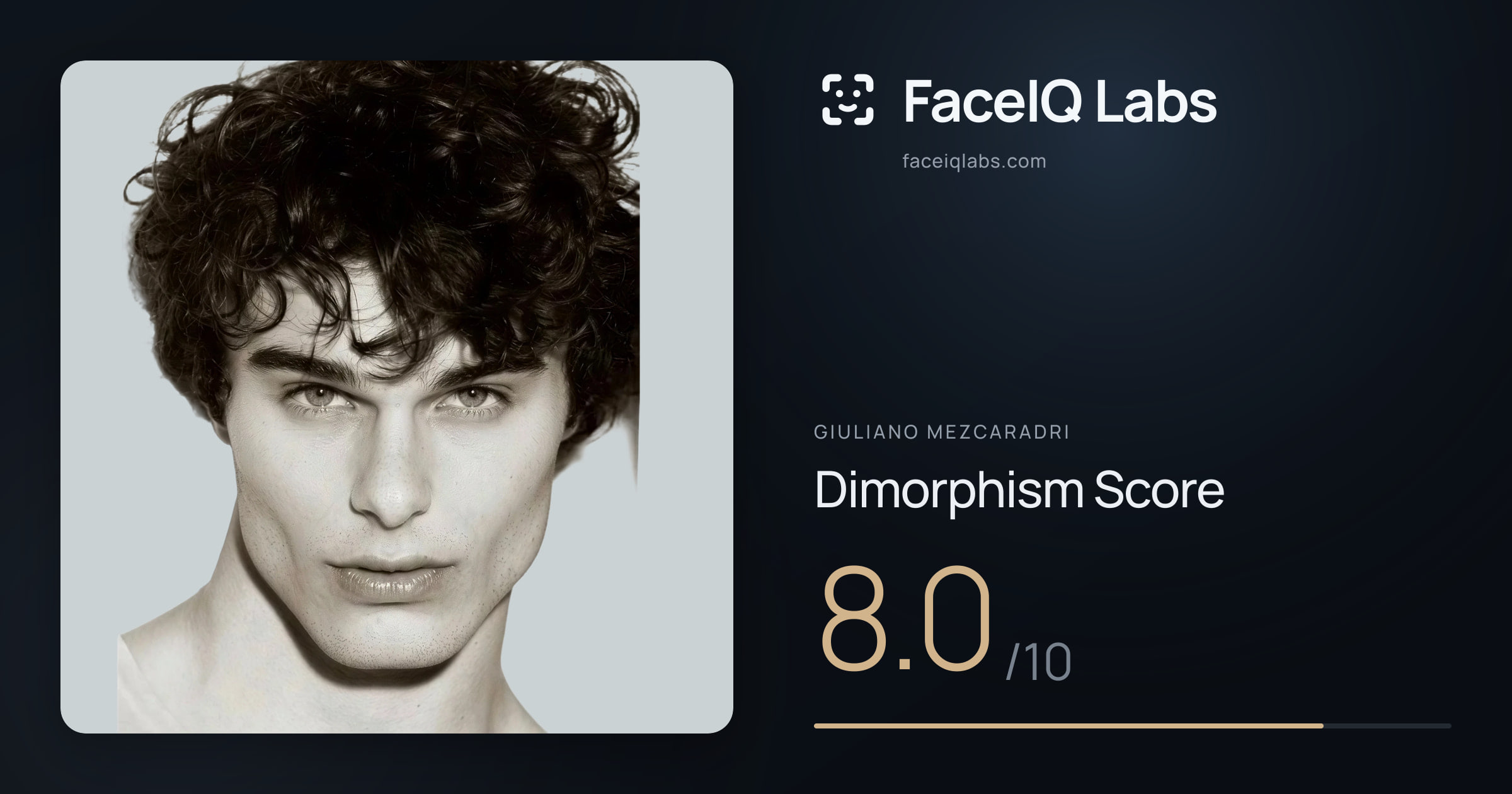 Giuliano Mezcaradri Dimorphism: 8.0/10, with each assessment drawn on the photo