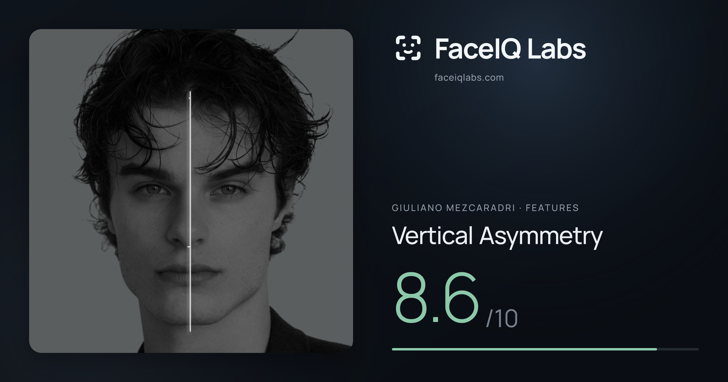 Giuliano Mezcaradri Vertical Asymmetry: 8.6/10, drawn on the photo