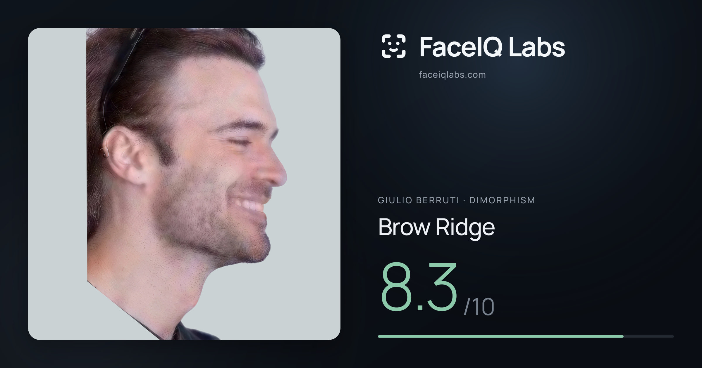 Giulio Berruti Brow Ridge: 8.3/10, drawn on the photo