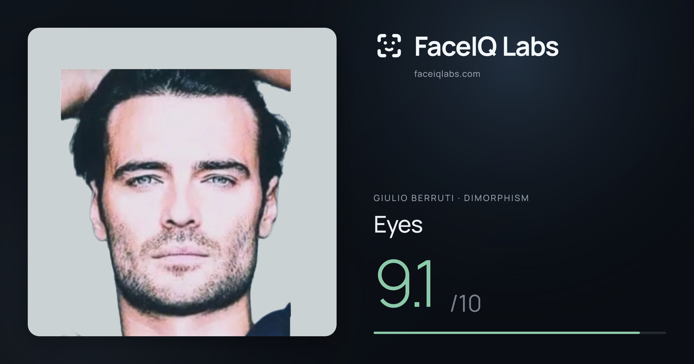Giulio Berruti Eyes: 9.1/10, drawn on the photo