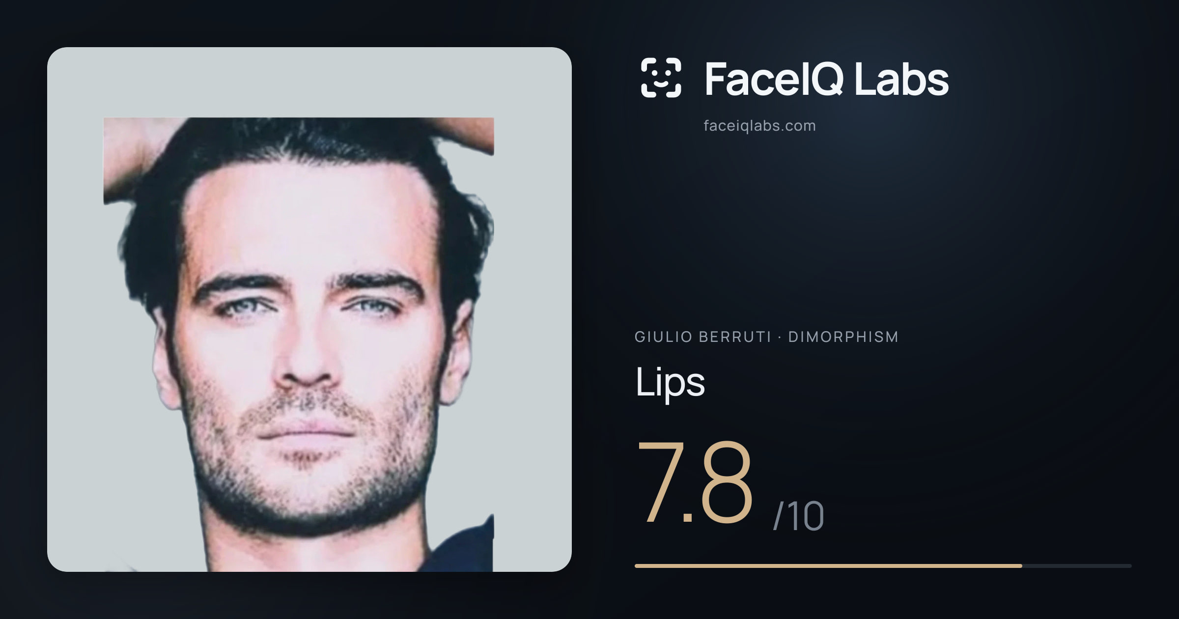 Giulio Berruti Lips: 7.8/10, drawn on the photo