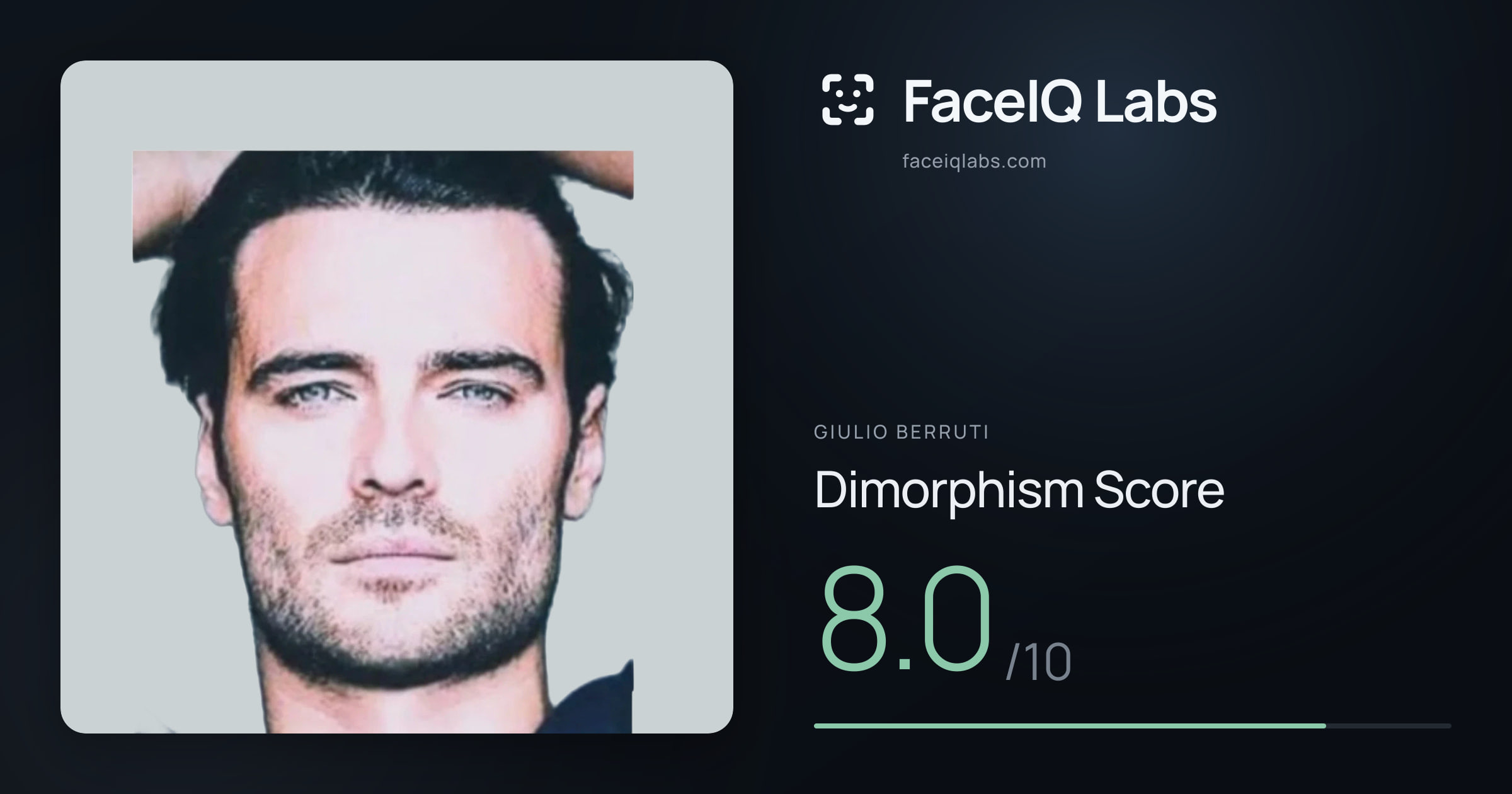 Giulio Berruti Dimorphism: 8.0/10, with each assessment drawn on the photo
