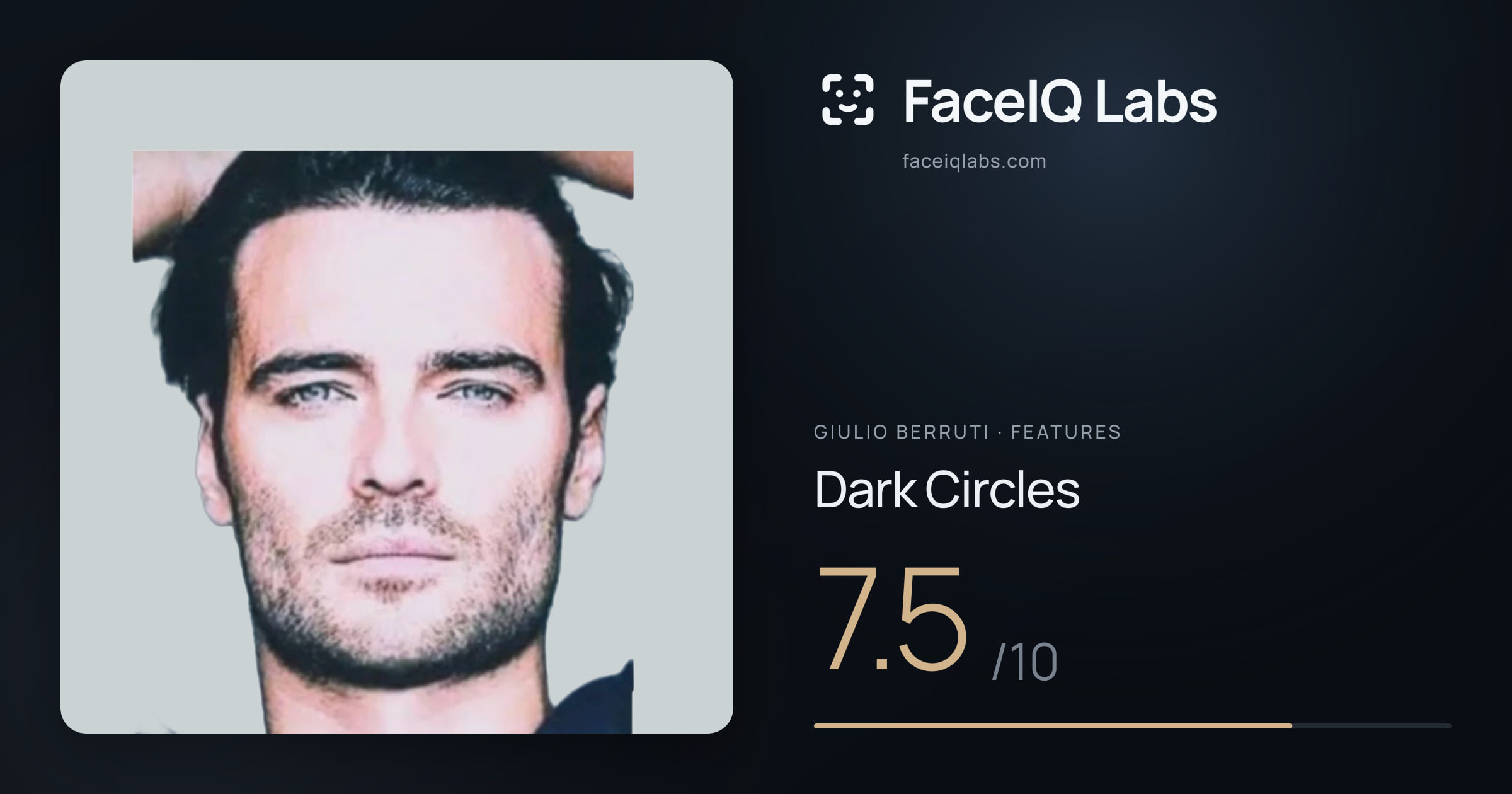 Giulio Berruti Dark Circles: 7.5/10, drawn on the photo