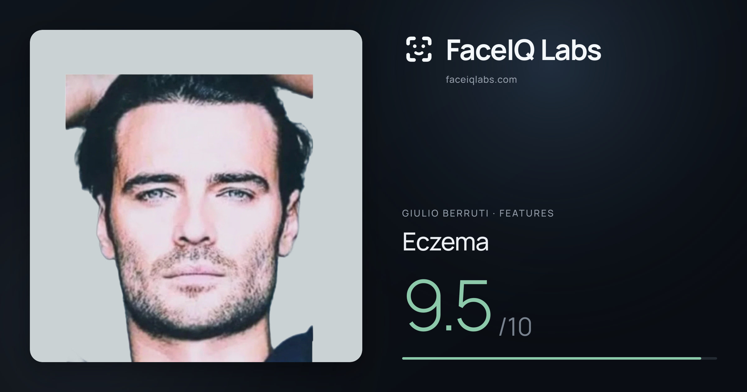 Giulio Berruti Eczema: 9.5/10, drawn on the photo