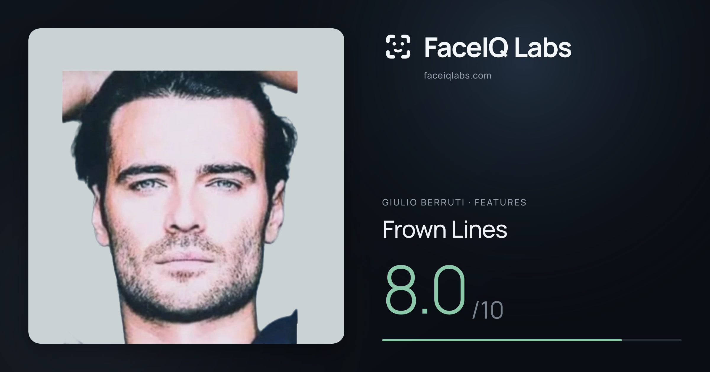 Giulio Berruti Frown Lines: 8.0/10, drawn on the photo