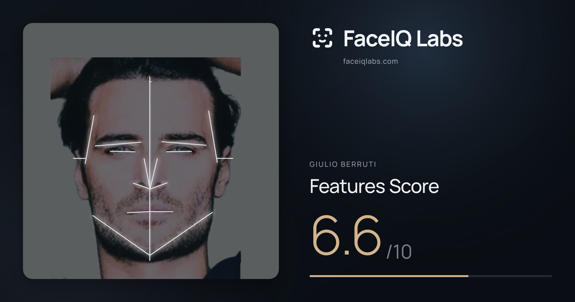 Giulio Berruti Features: 6.6/10, with each assessment drawn on the photo