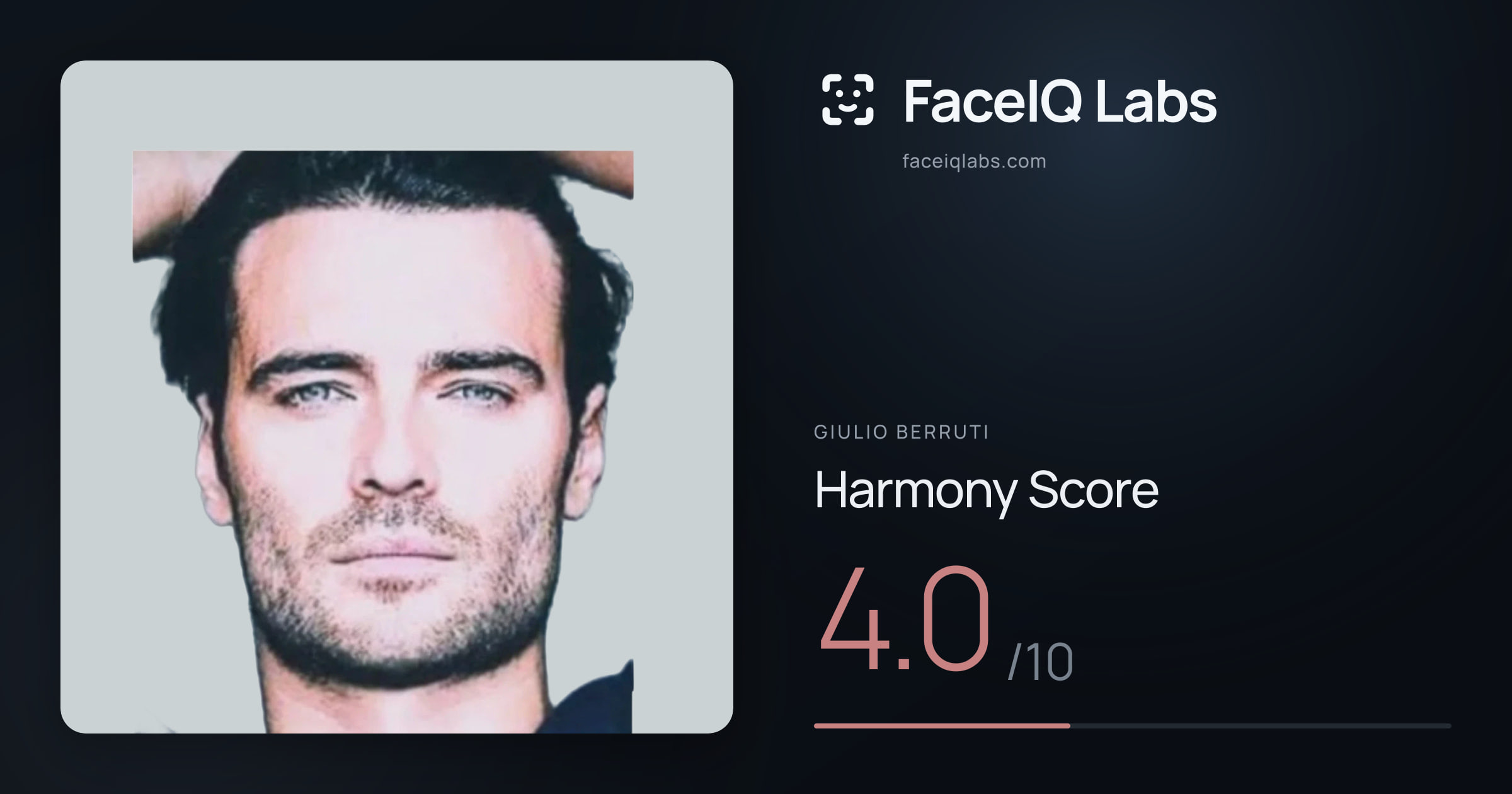 Giulio Berruti Harmony: 4.0/10, with each ratio's score