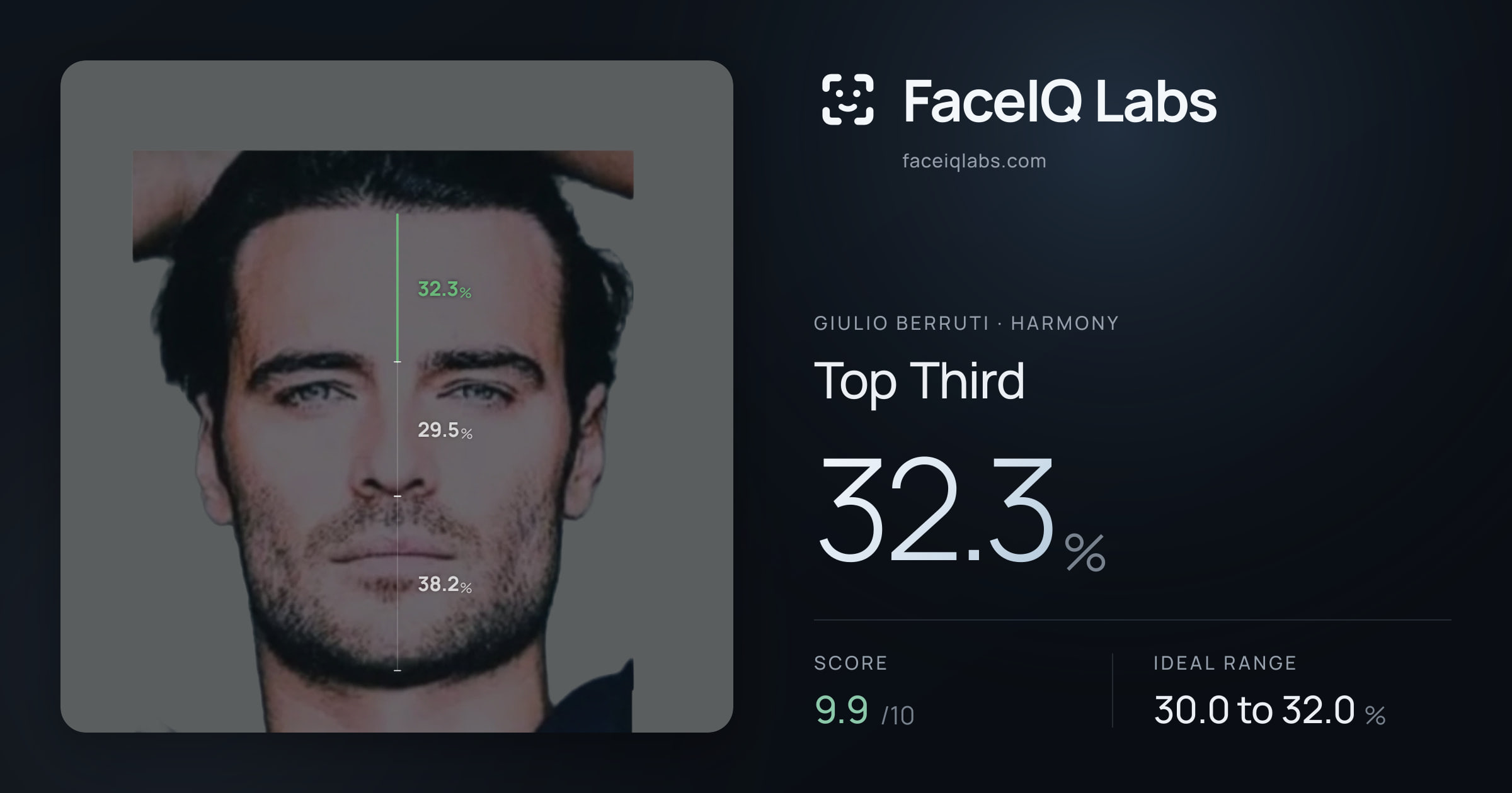 Giulio Berruti Top Third: 32.3%, drawn on the photo