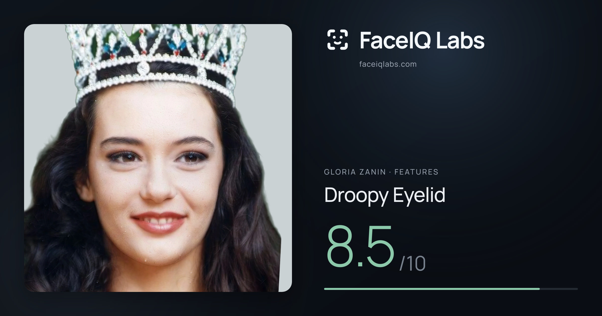 Gloria Zanin Droopy Eyelid: 8.5/10, drawn on the photo