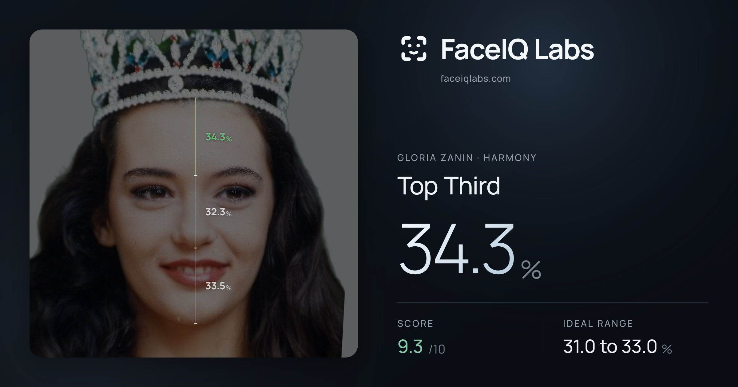 Gloria Zanin Top Third: 34.3%, drawn on the photo