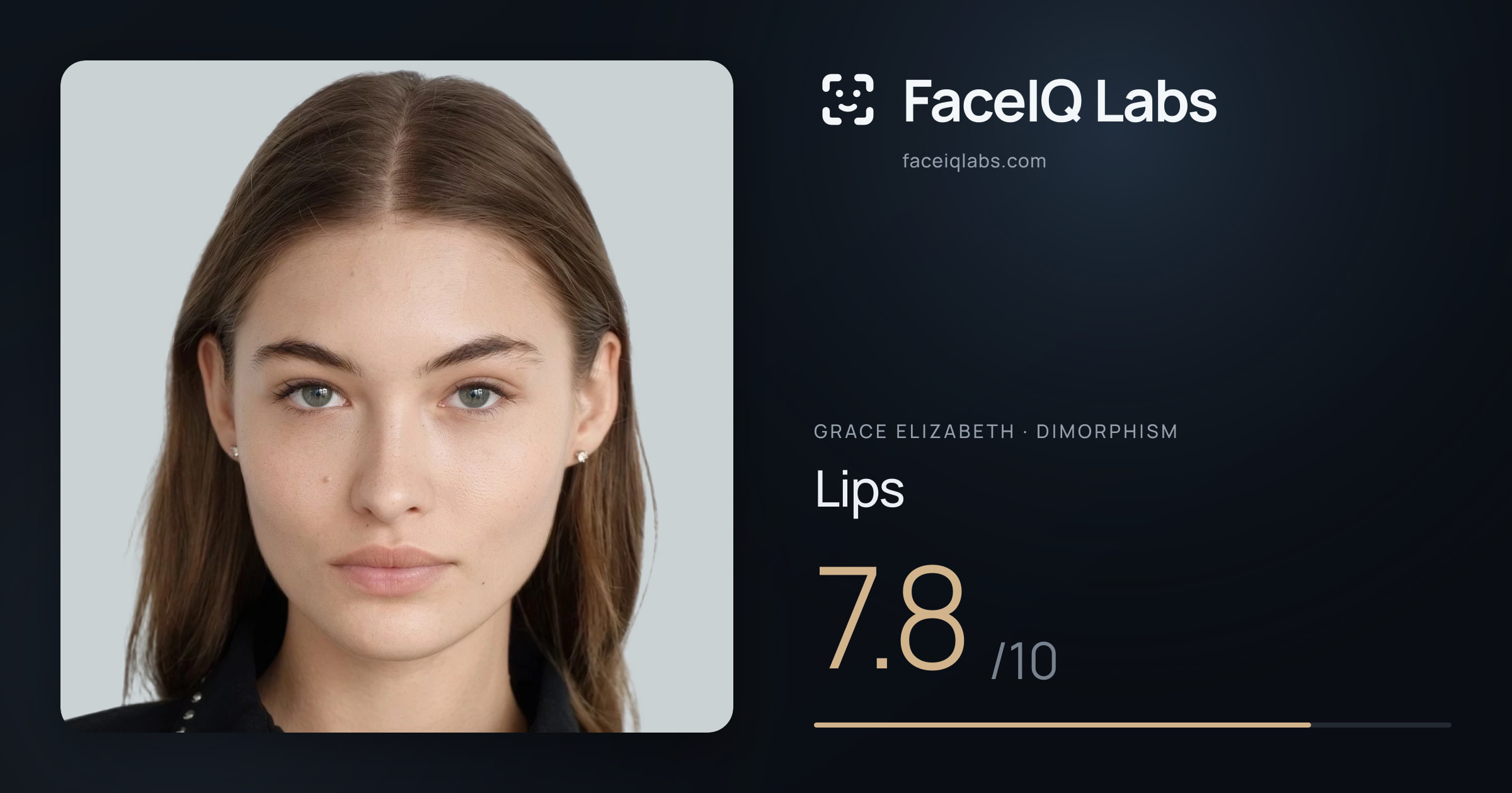 Grace Elizabeth Lips: 7.8/10, drawn on the photo