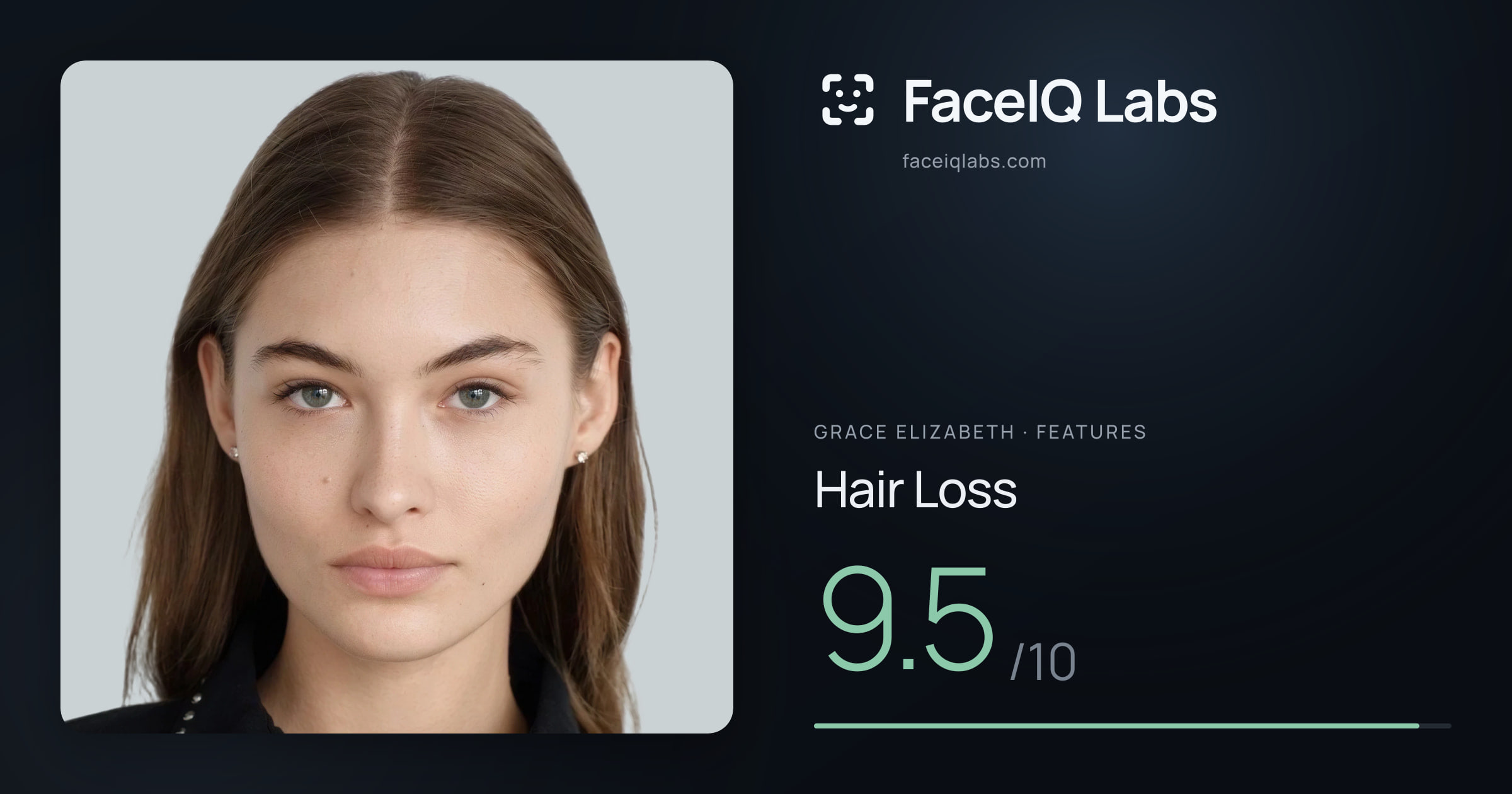 Grace Elizabeth Hair Loss: 9.5/10, drawn on the photo