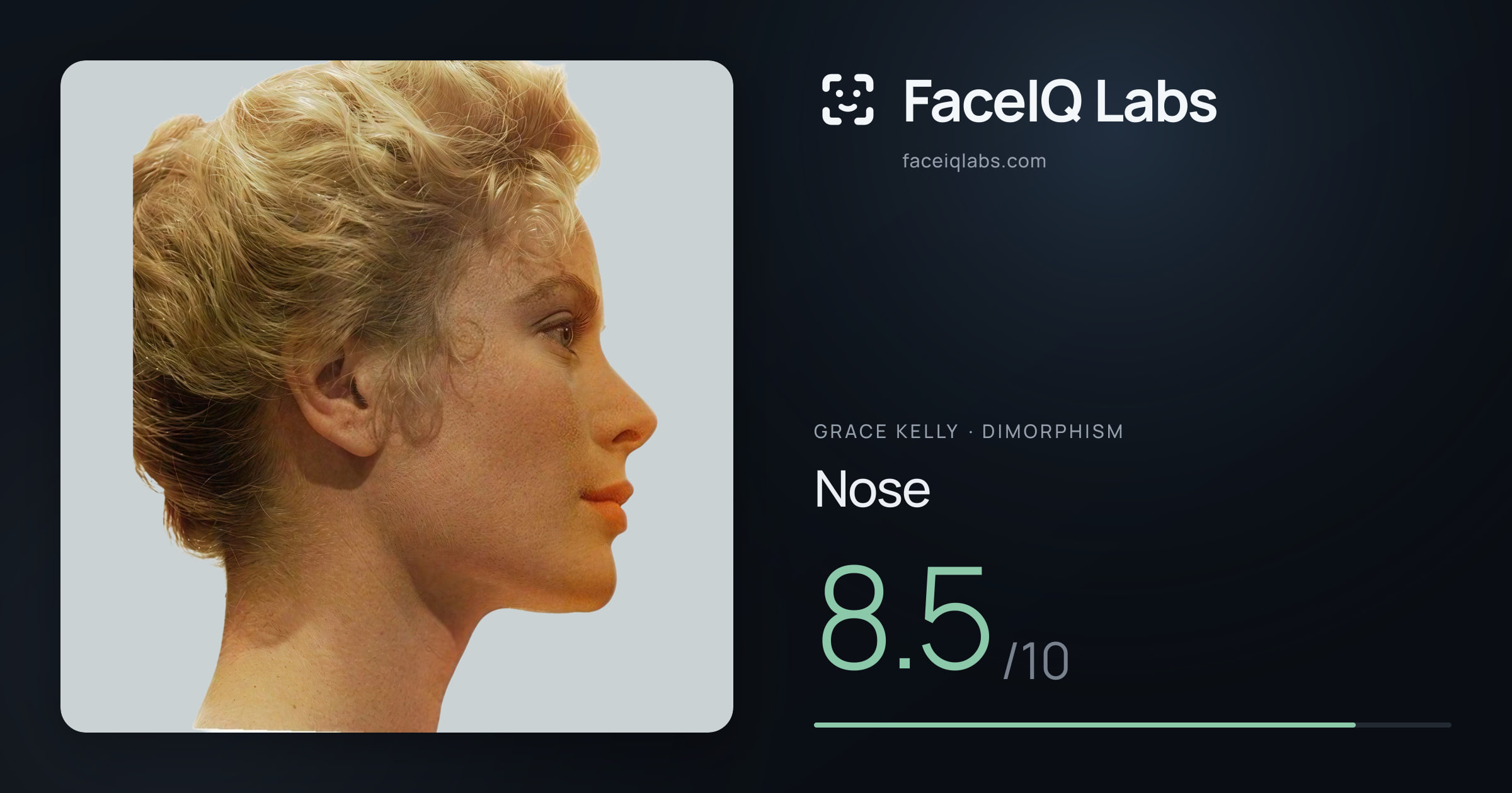 Grace Kelly Nose: 8.5/10, drawn on the photo