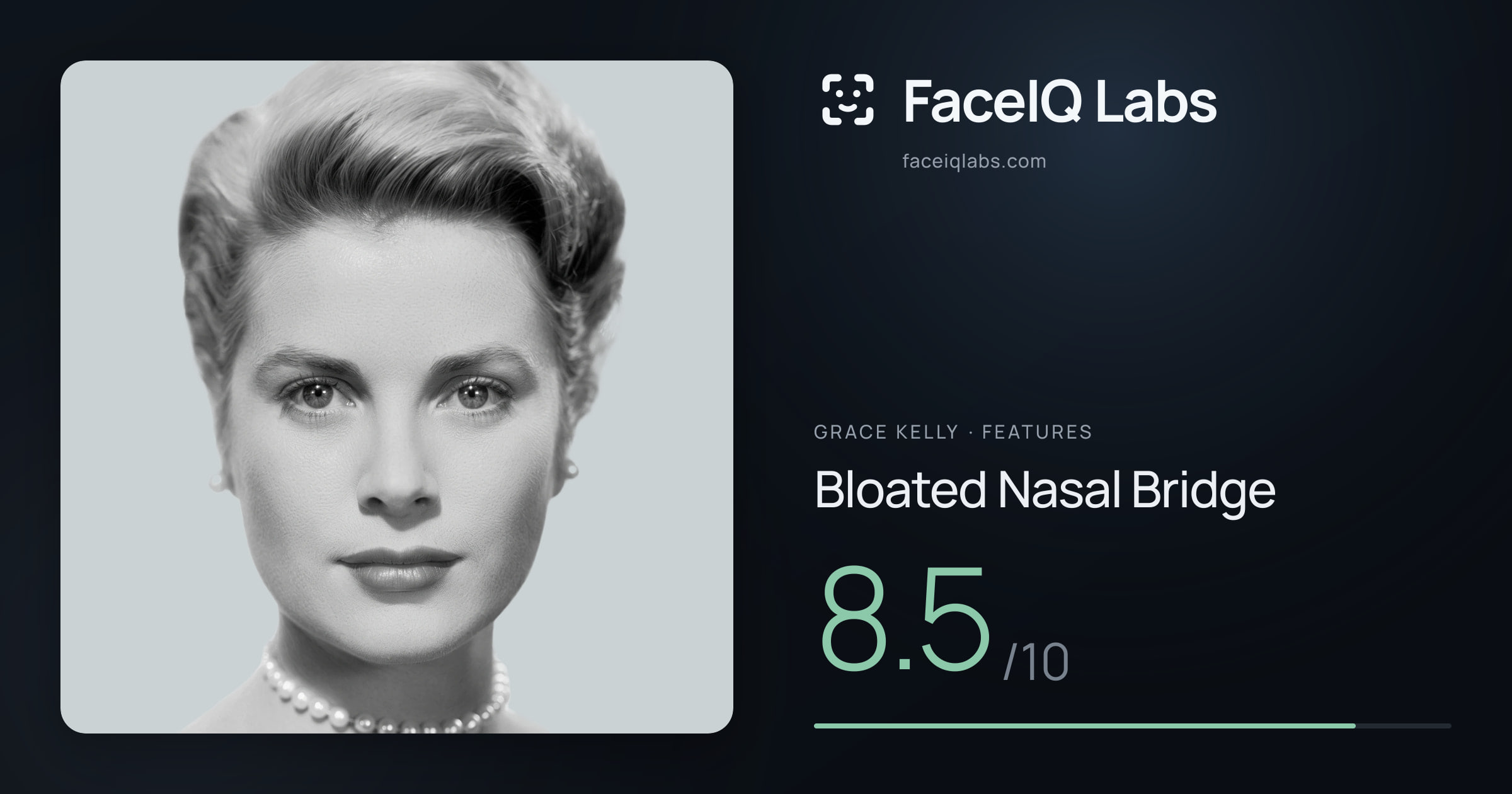 Grace Kelly Bloated Nasal Bridge: 8.5/10, drawn on the photo