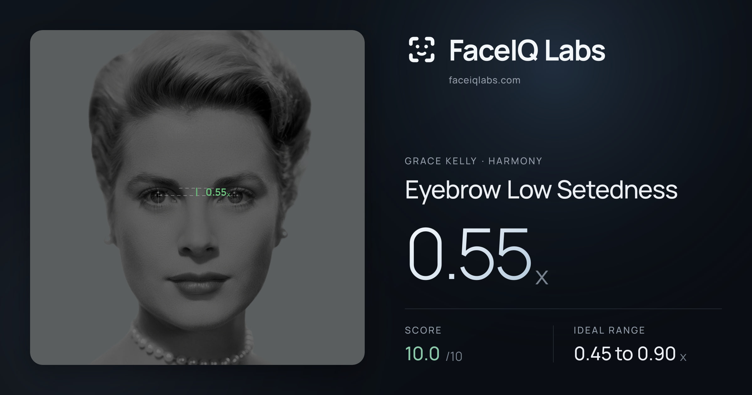 Grace Kelly Eyebrow Low Setedness: 0.55x, drawn on the photo